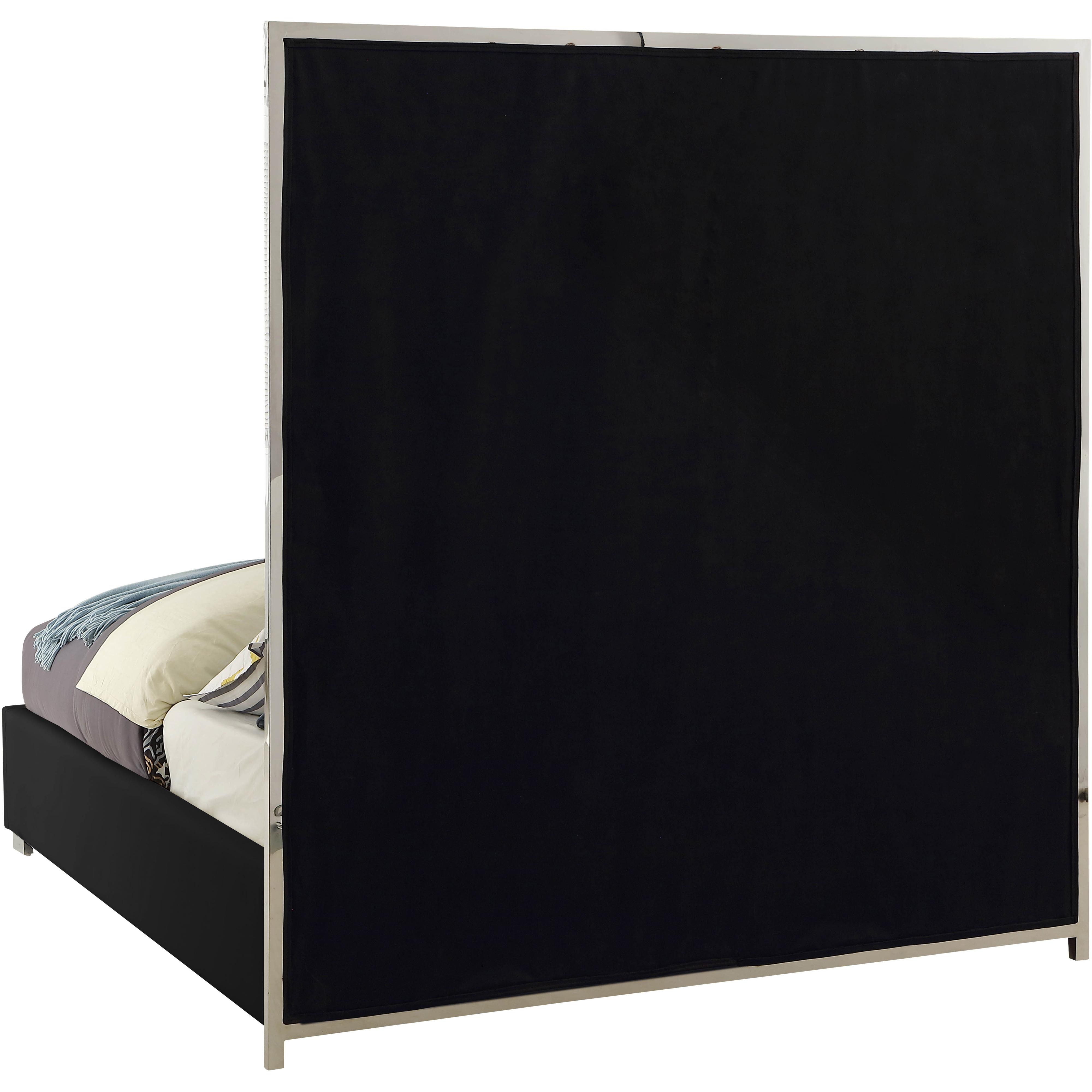 Meridian Milan Black Vegan Leather Queen Bed