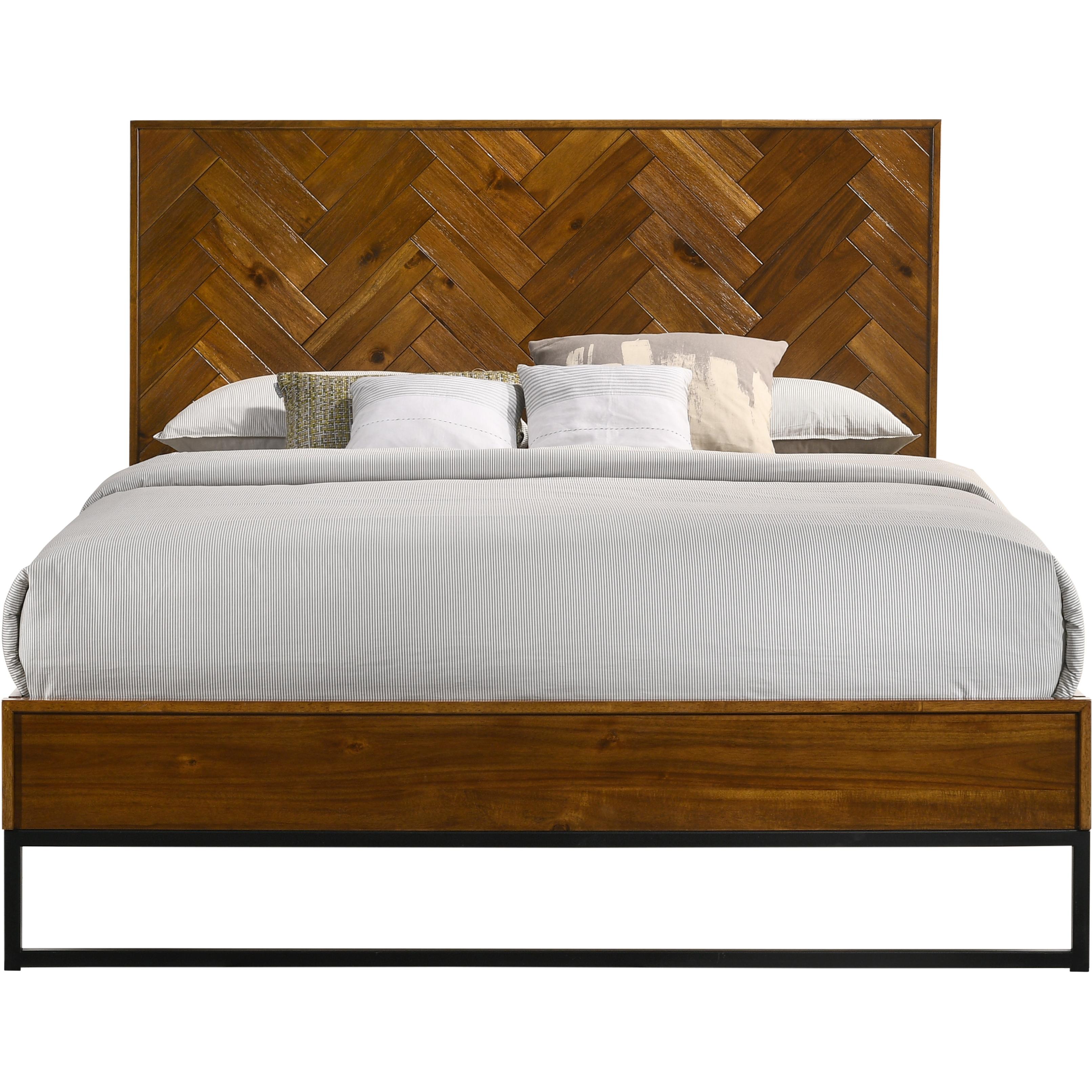 Meridian Reed Antique Coffee Queen Bed (3 Boxes)