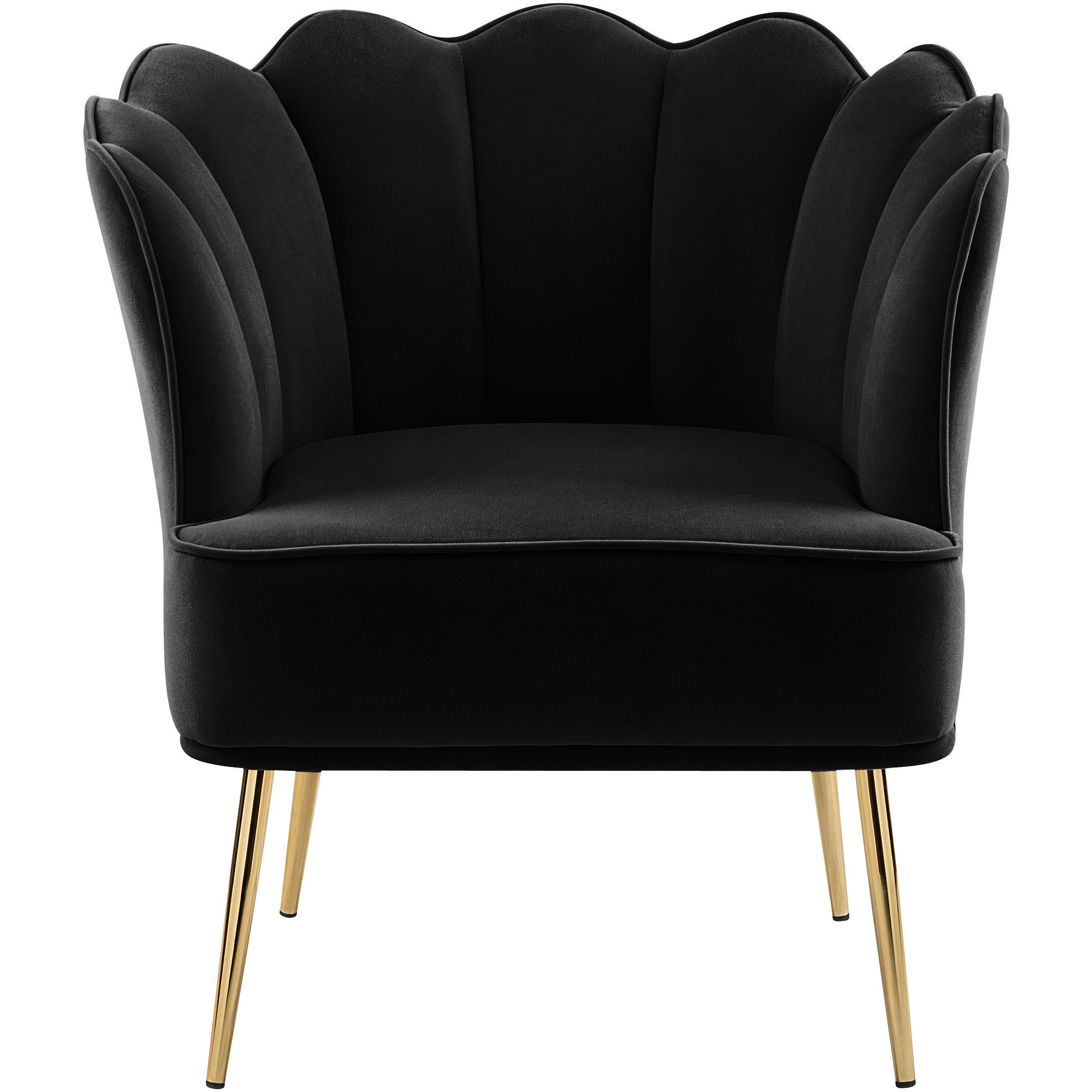 Meridian Jester Black Velvet Accent Chair