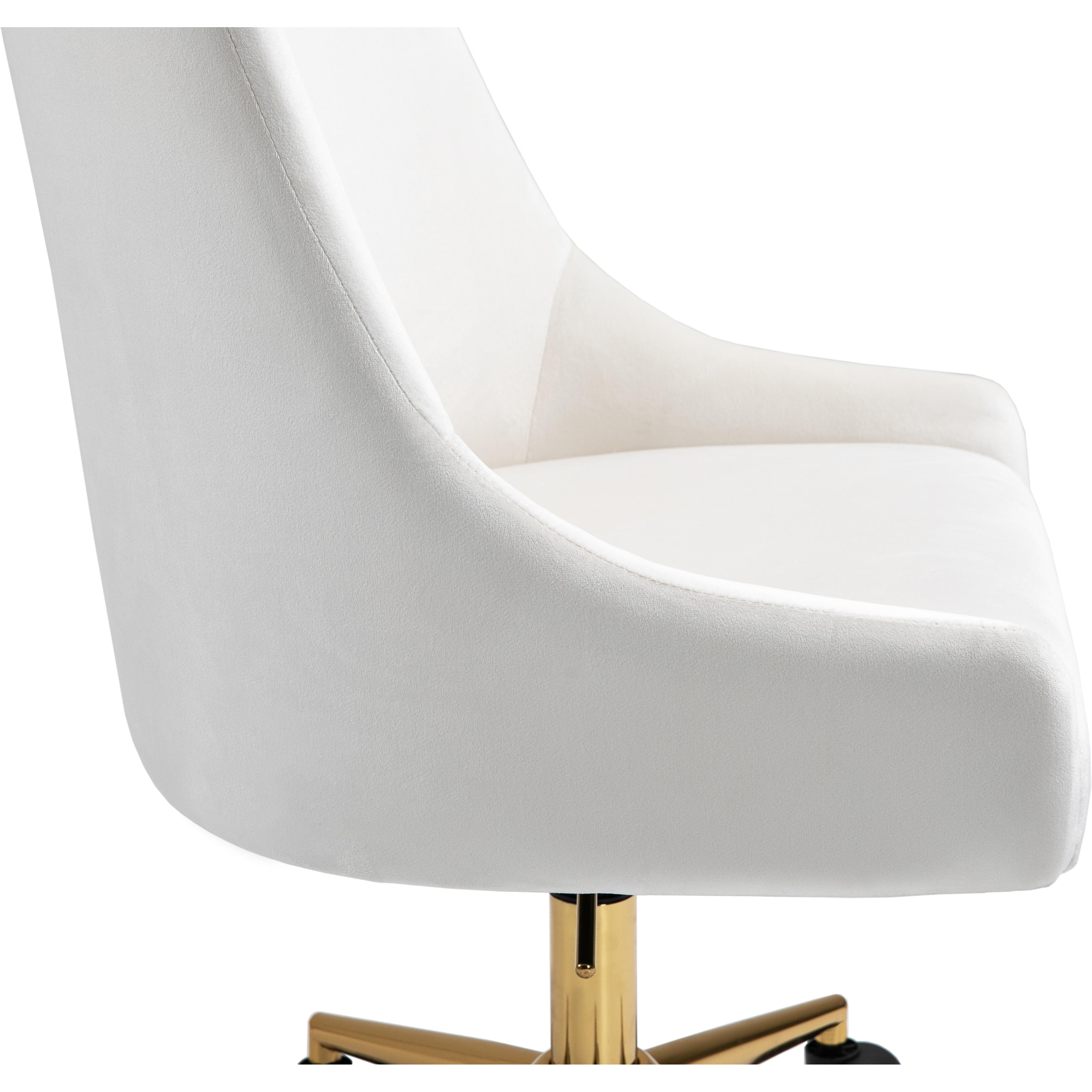 Meridian Karina Cream Velvet Office Chair