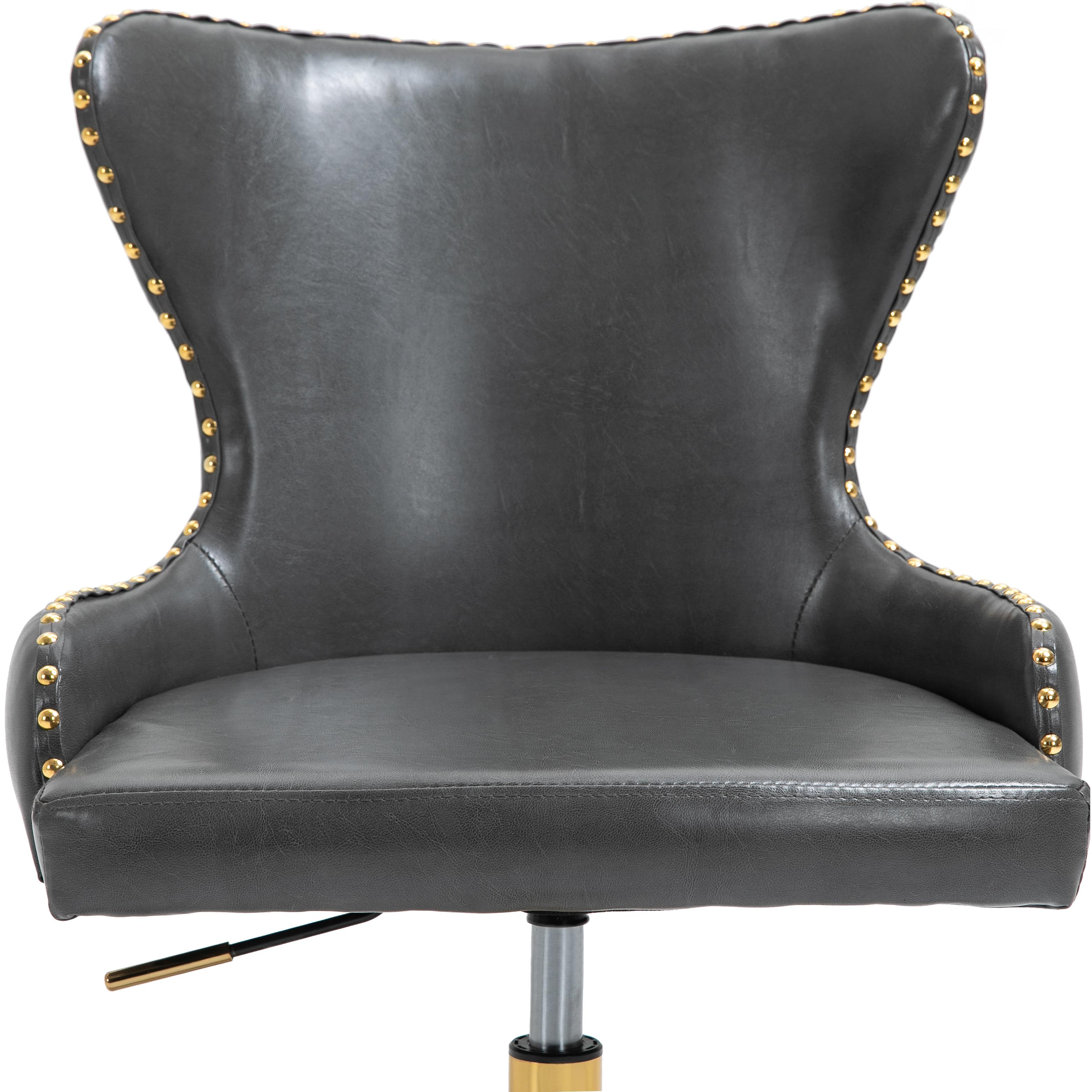 Meridian Hendrix Grey Vegan Leather Office Chair