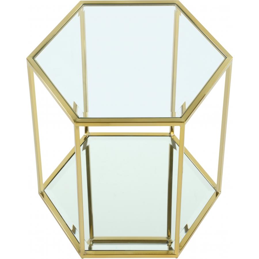 Meridian Sei Brushed Gold End Table