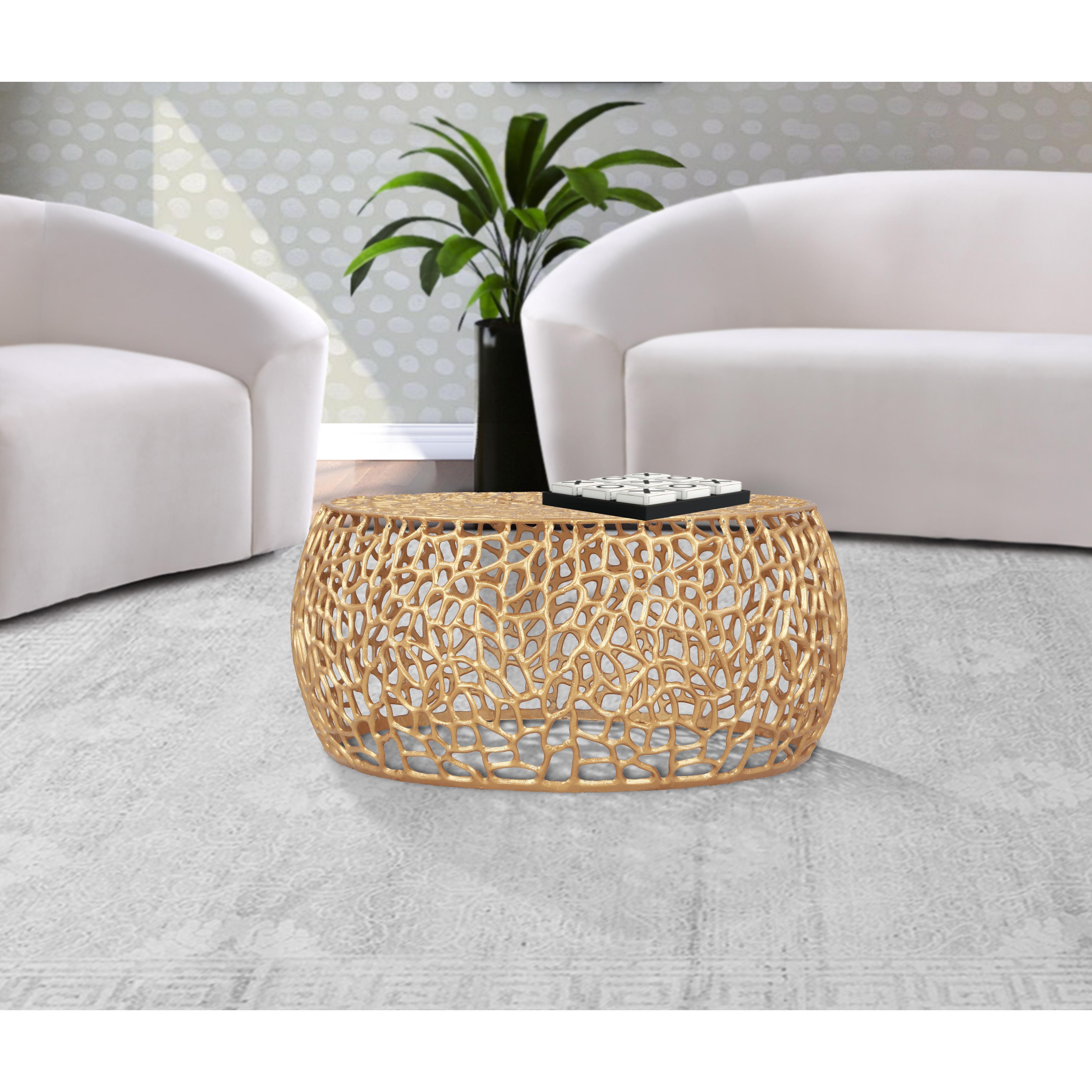 Meridian Priya Gold Coffee Table