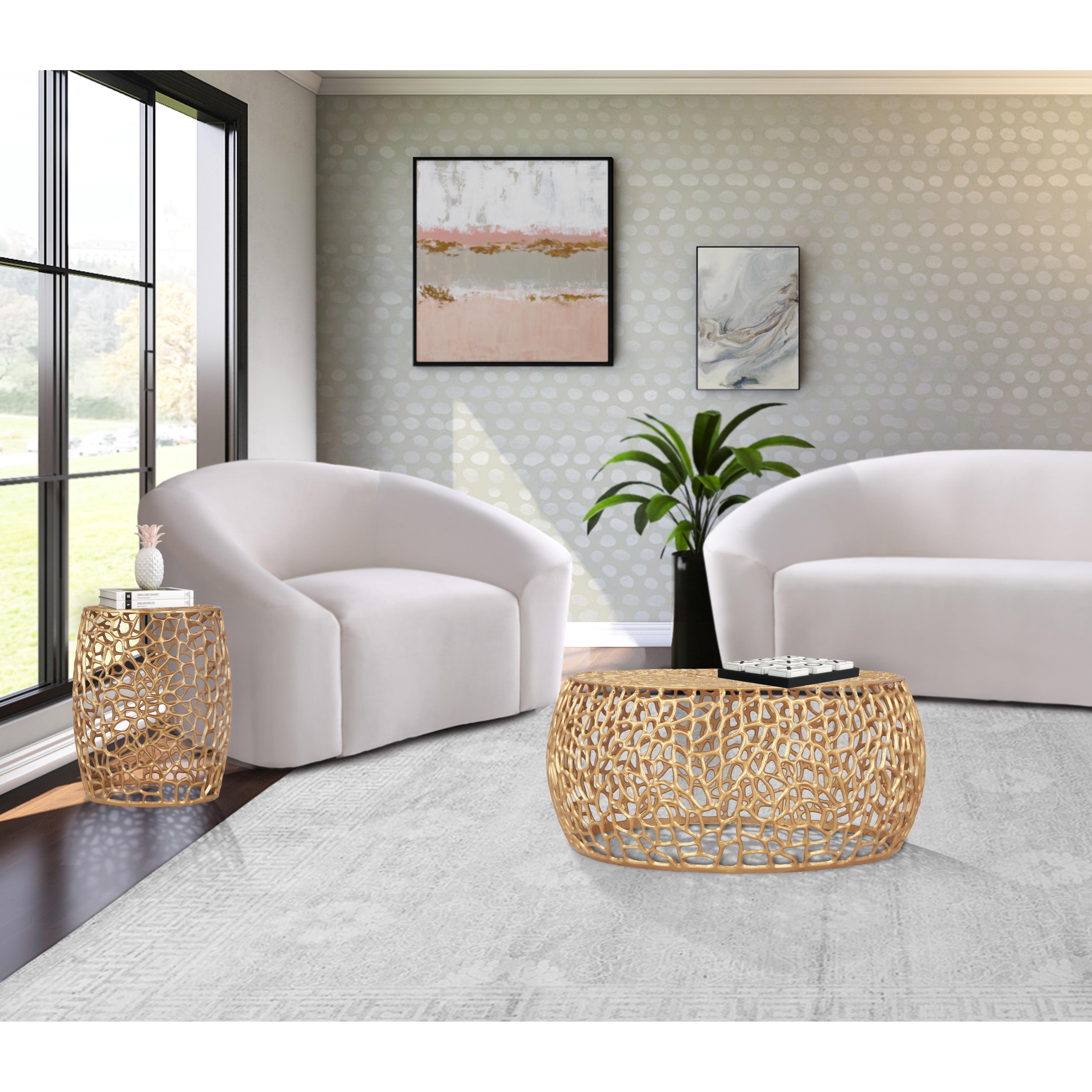 Meridian Priya Gold Coffee Table