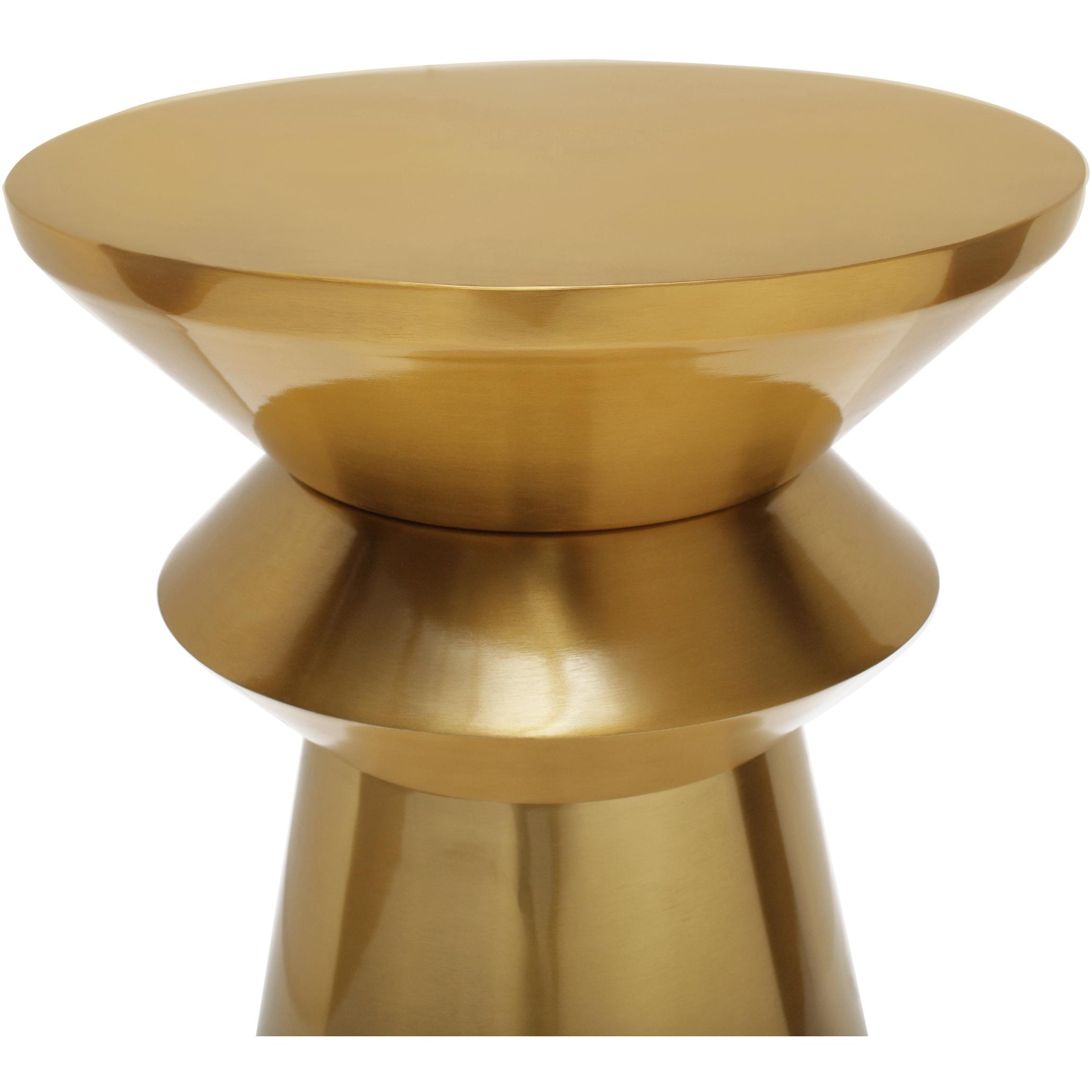 Meridian Jai Brushed Gold End Table