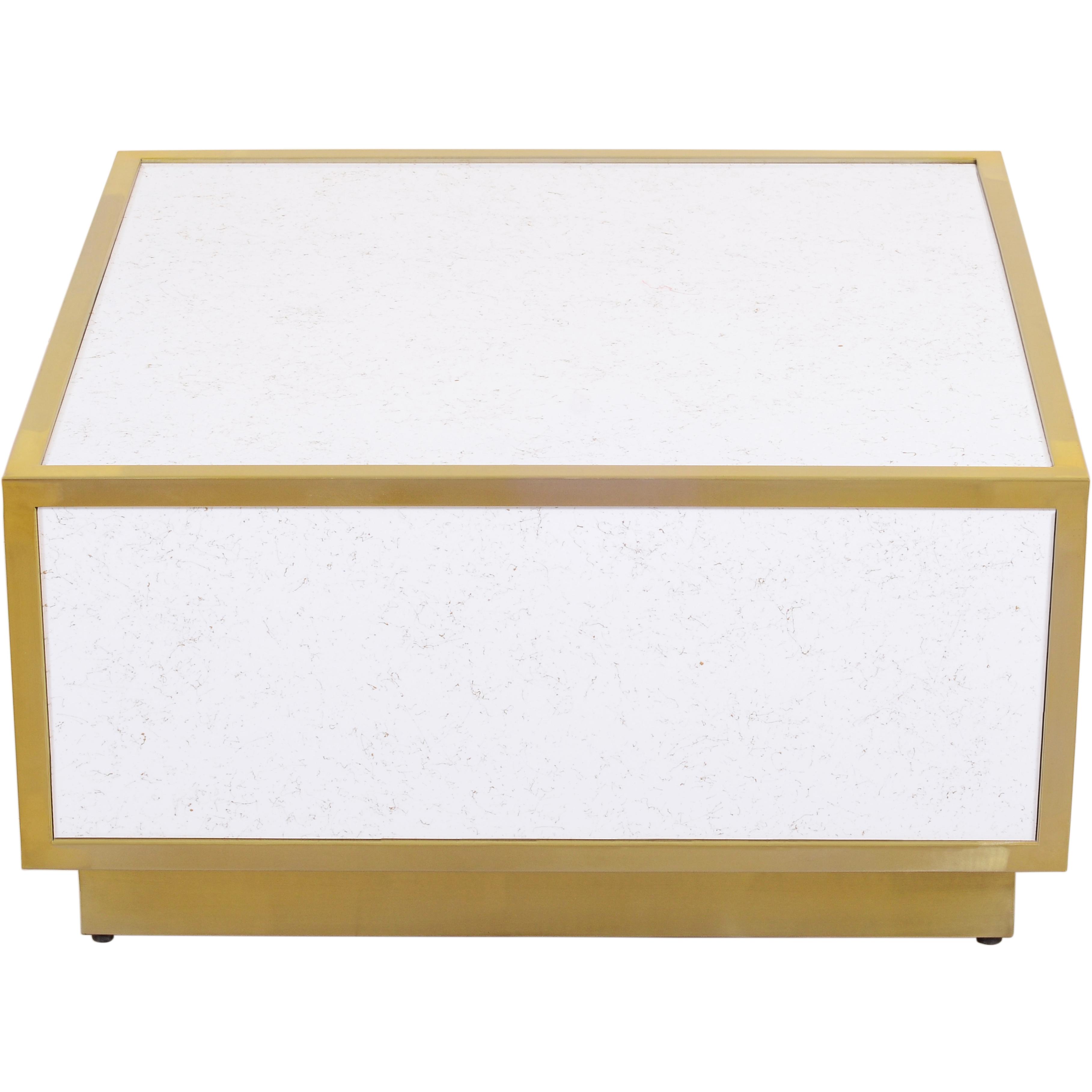 Meridian Glitz White Faux Marble Coffee Table