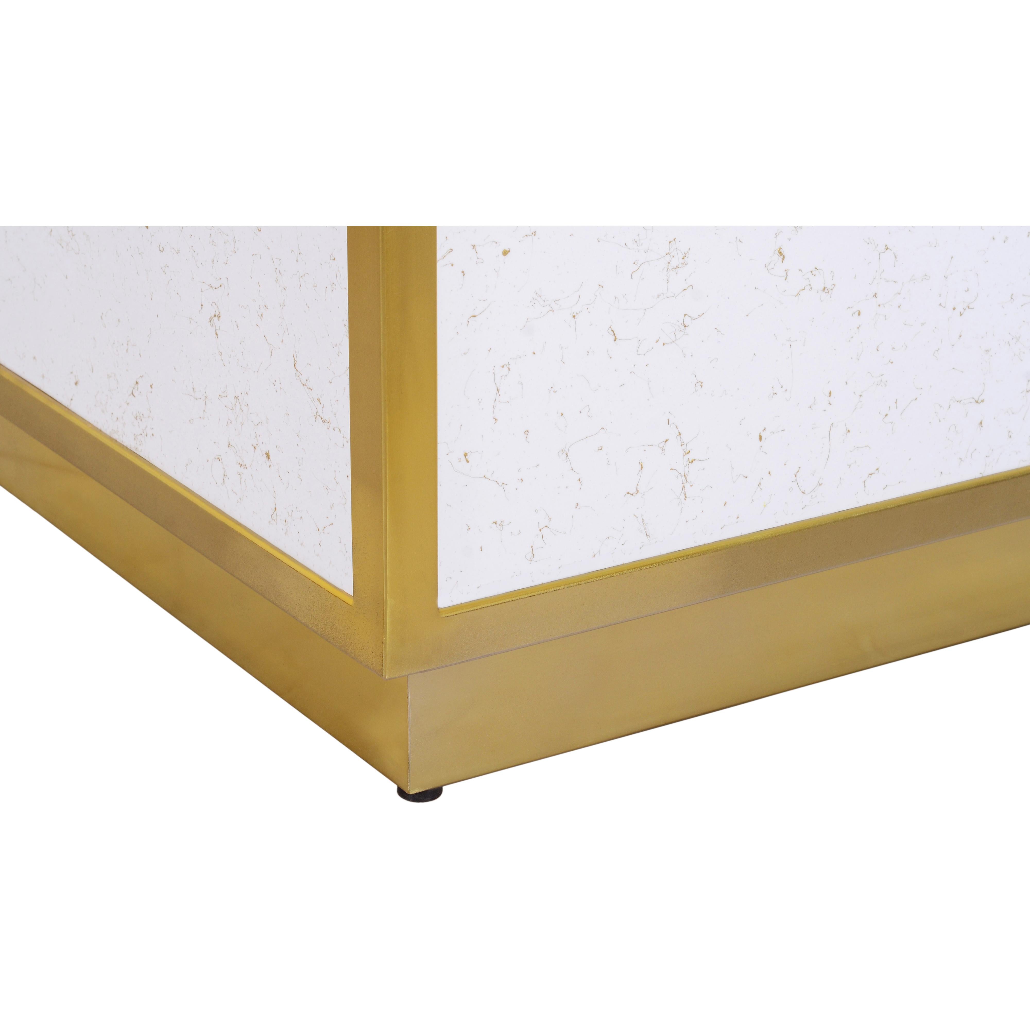 Meridian Glitz White Faux Marble Coffee Table