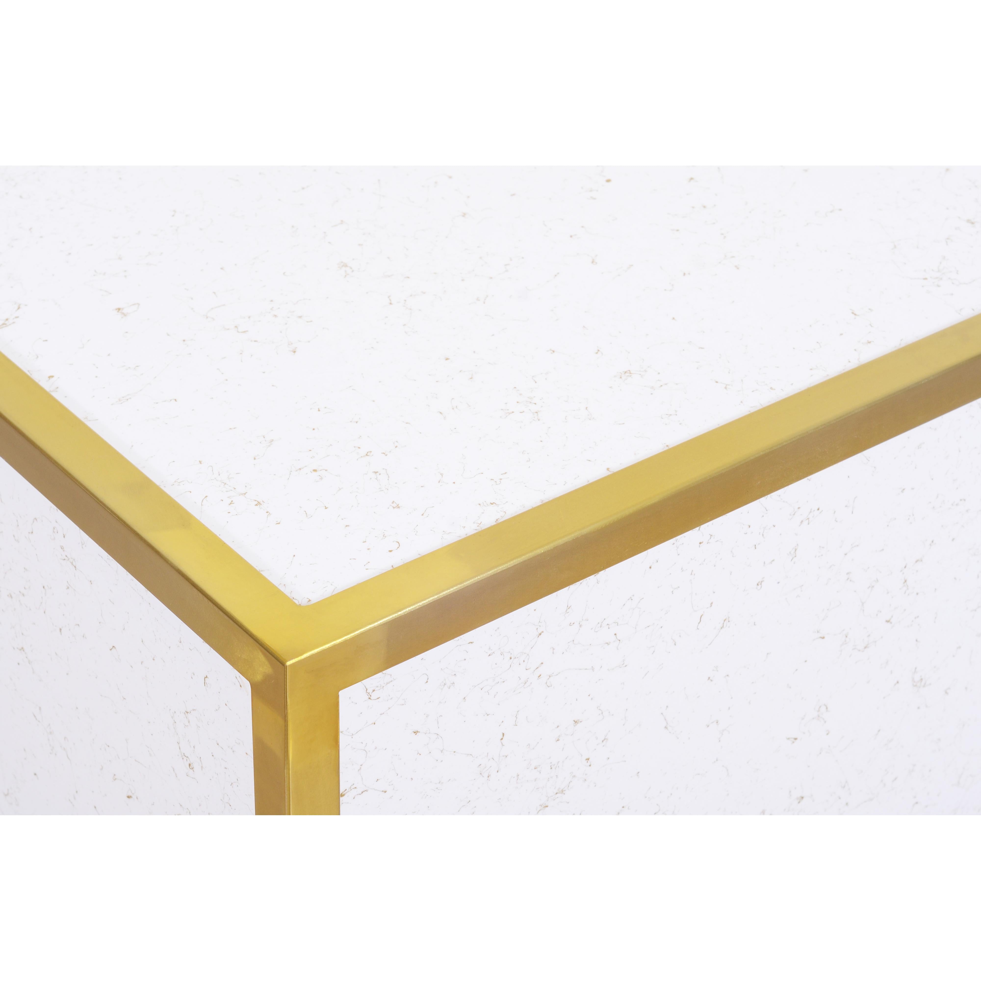 Meridian Glitz White Faux Marble Coffee Table