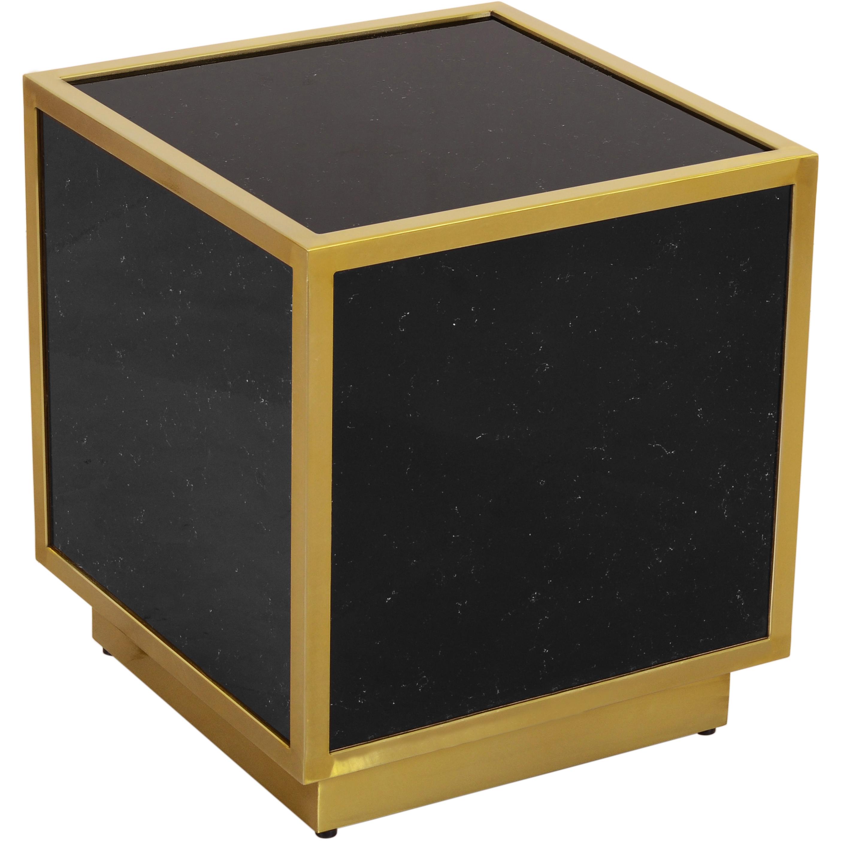 Meridian Glitz Black Faux Marble End Table