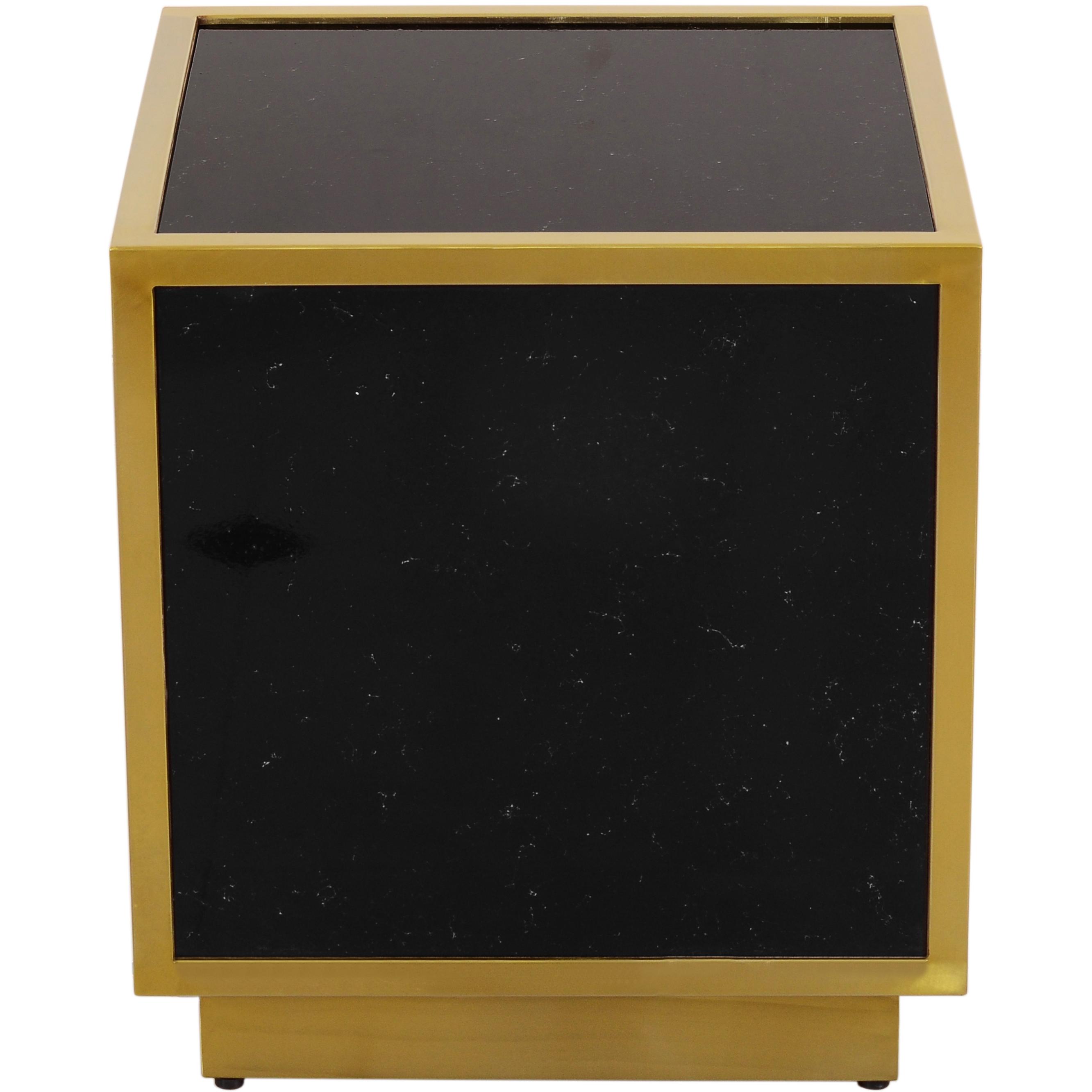 Meridian Glitz Black Faux Marble End Table