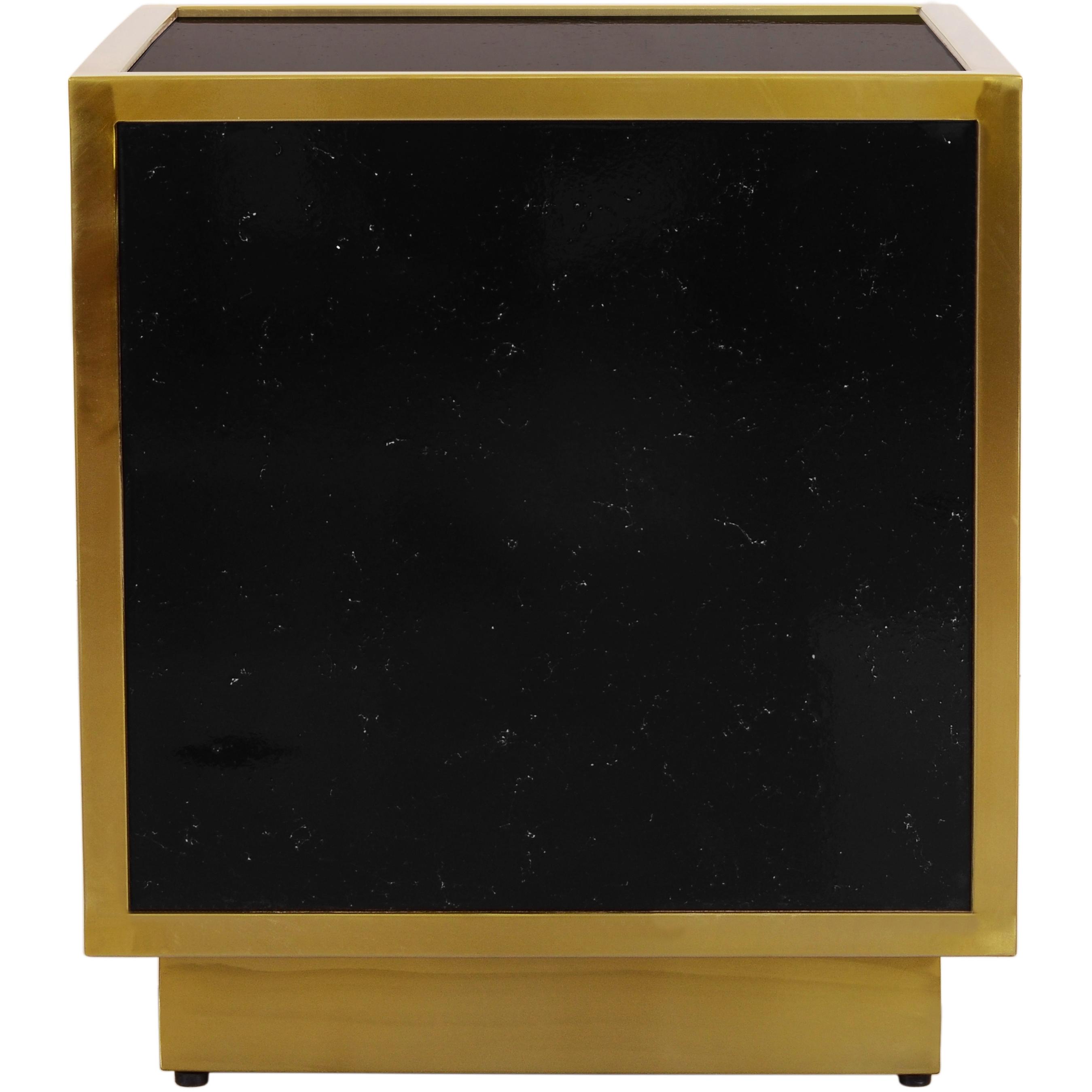 Meridian Glitz Black Faux Marble End Table