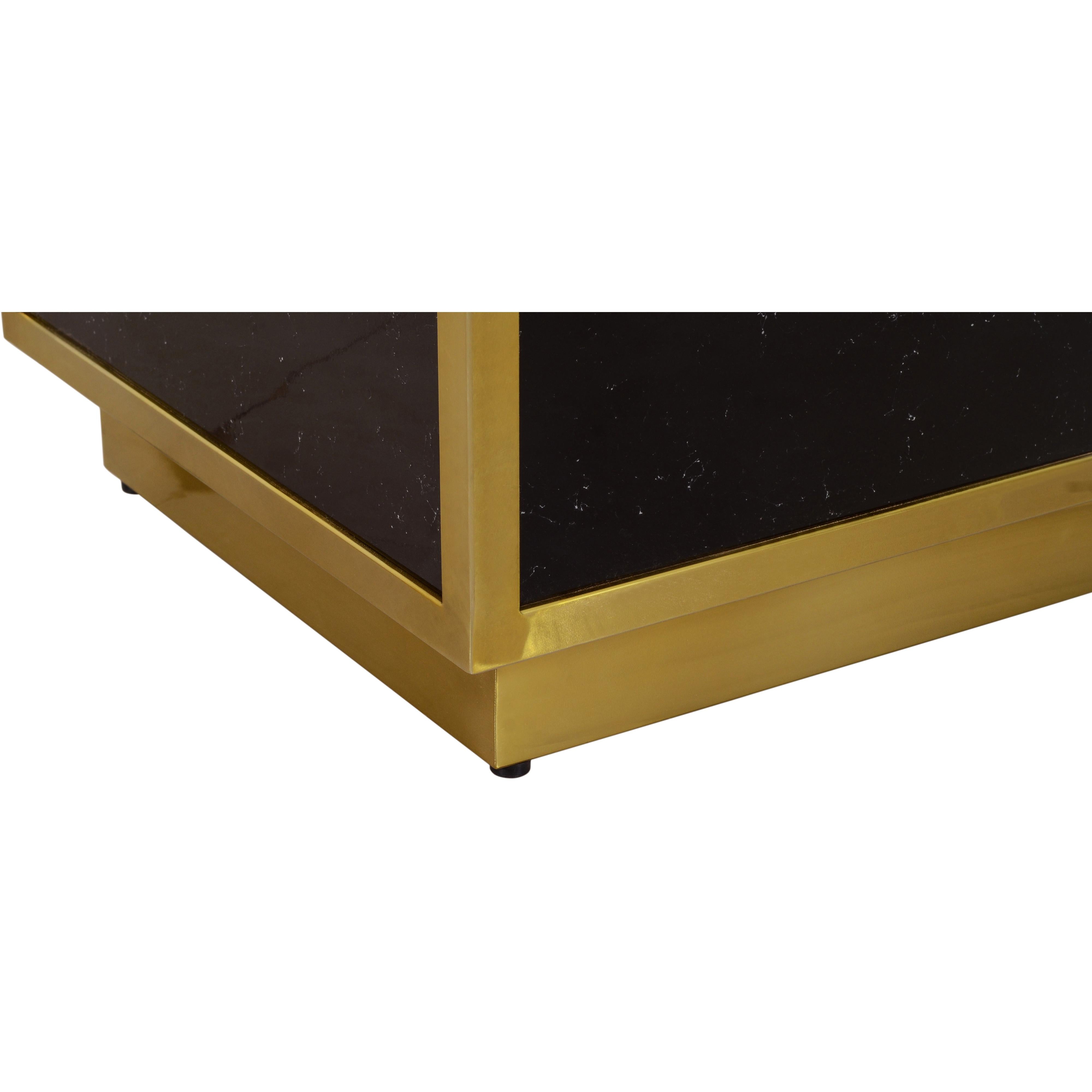 Meridian Glitz Black Faux Marble End Table