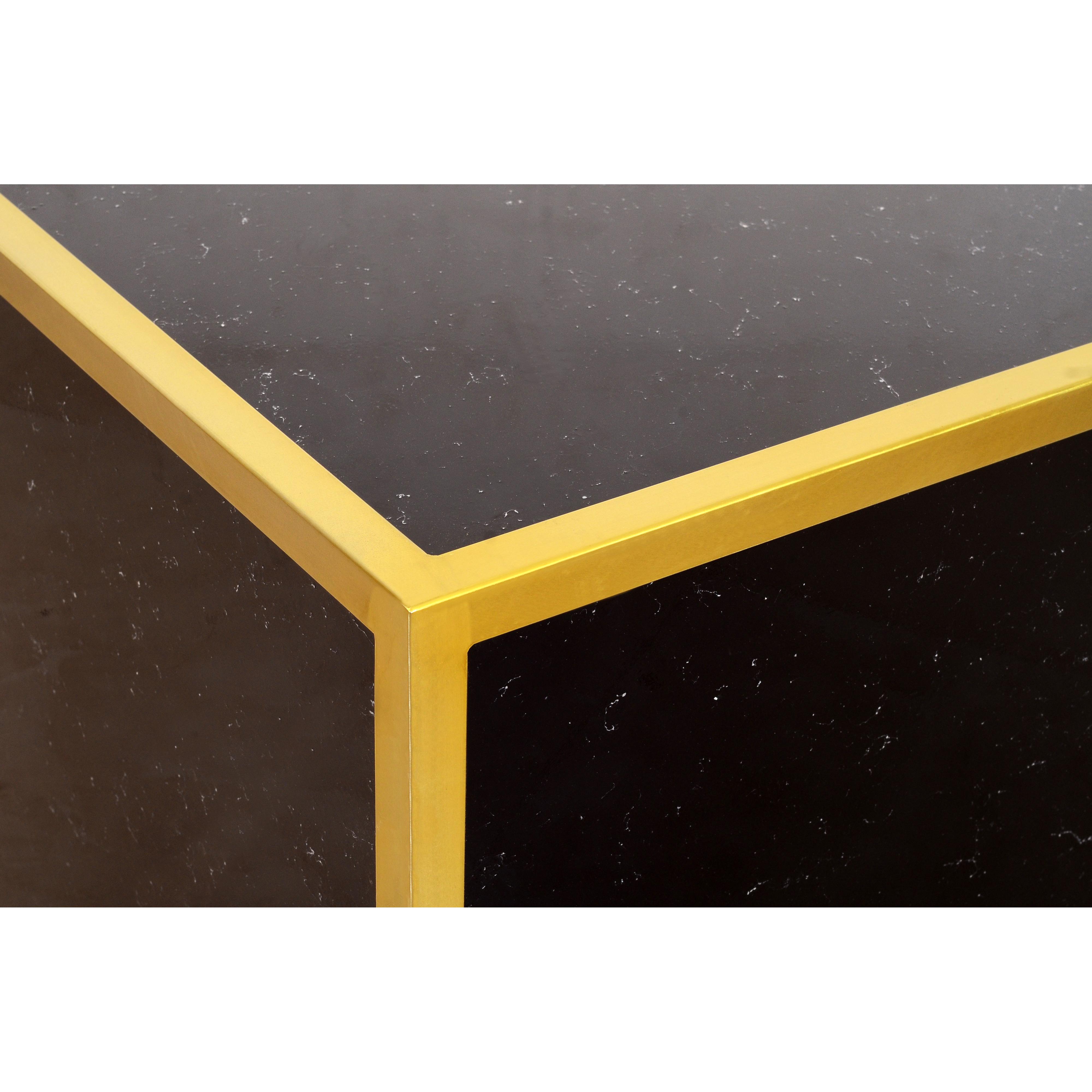 Meridian Glitz Black Faux Marble End Table