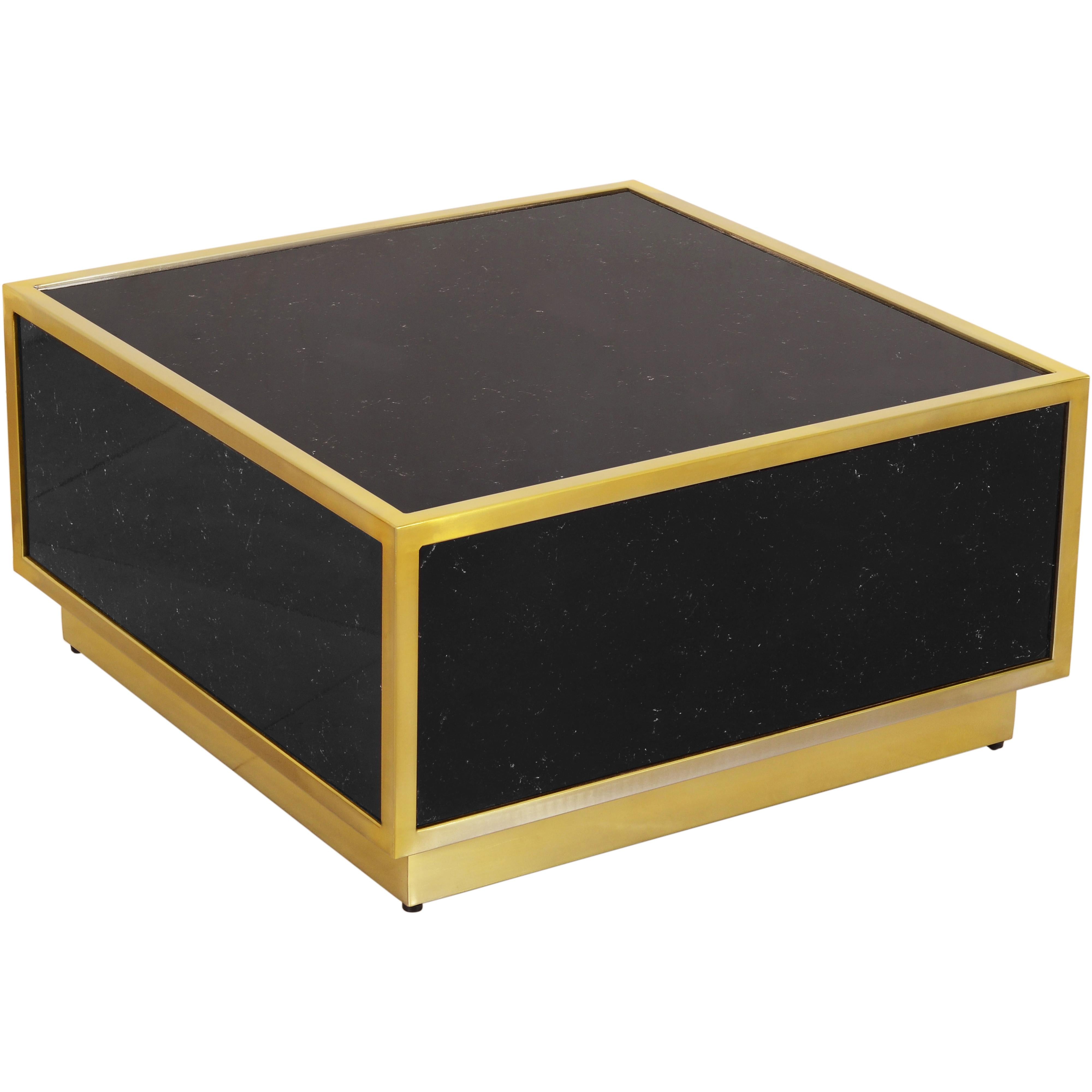 Meridian Glitz Black Faux Marble Coffee Table