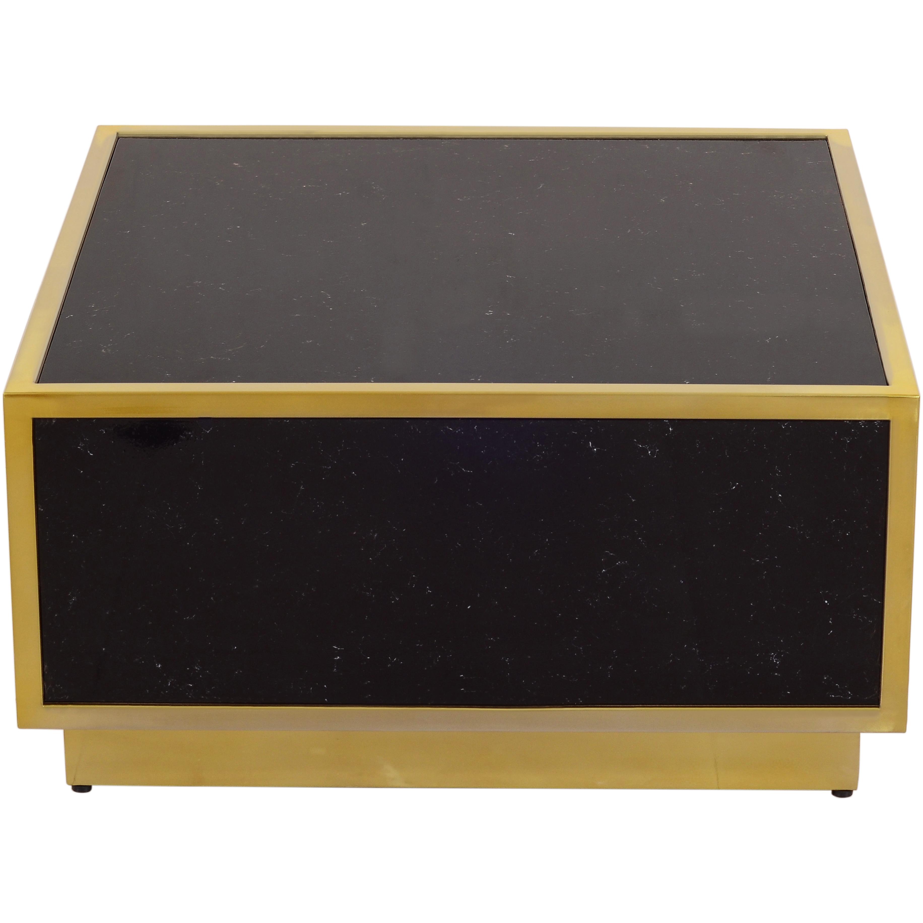 Meridian Glitz Black Faux Marble Coffee Table