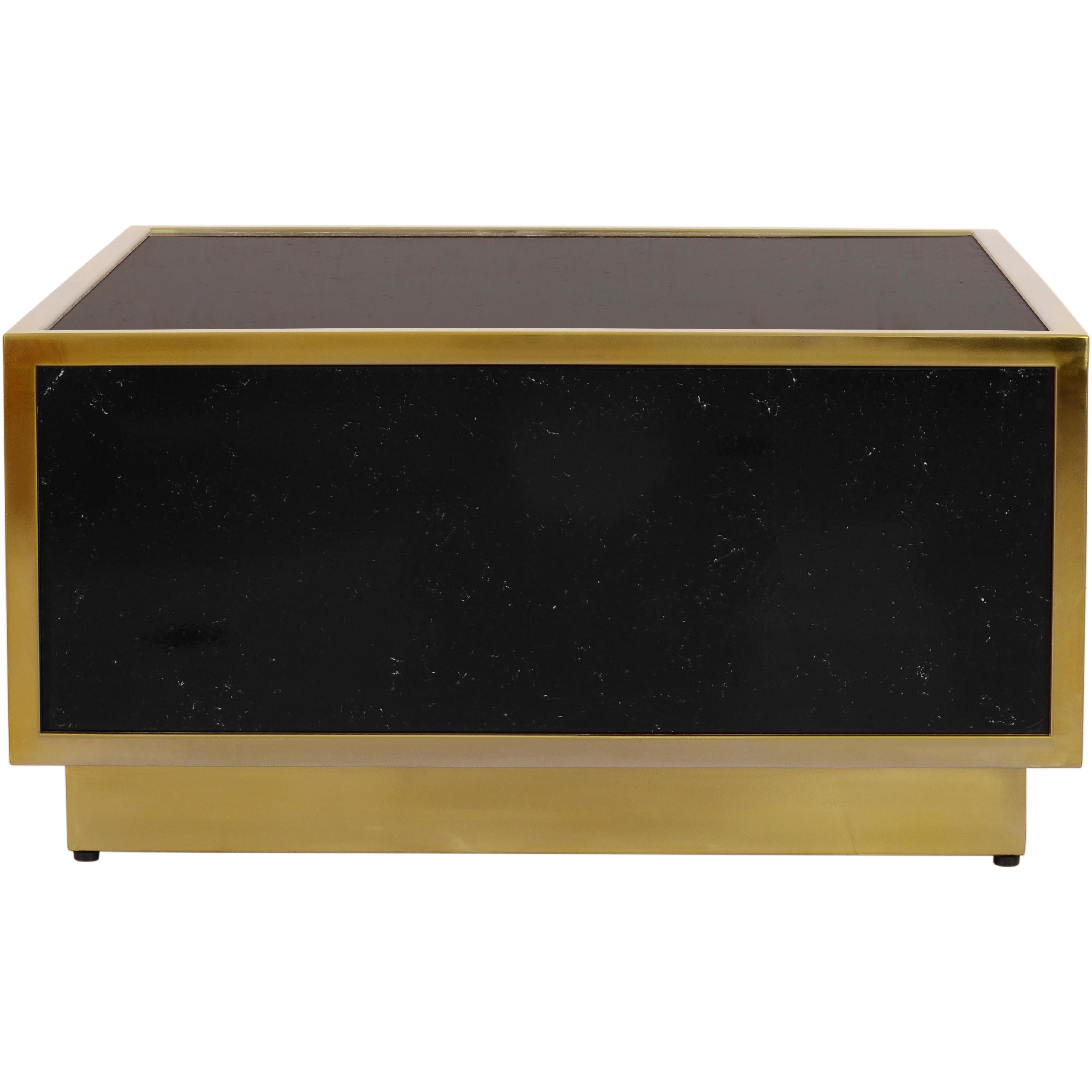 Meridian Glitz Black Faux Marble Coffee Table