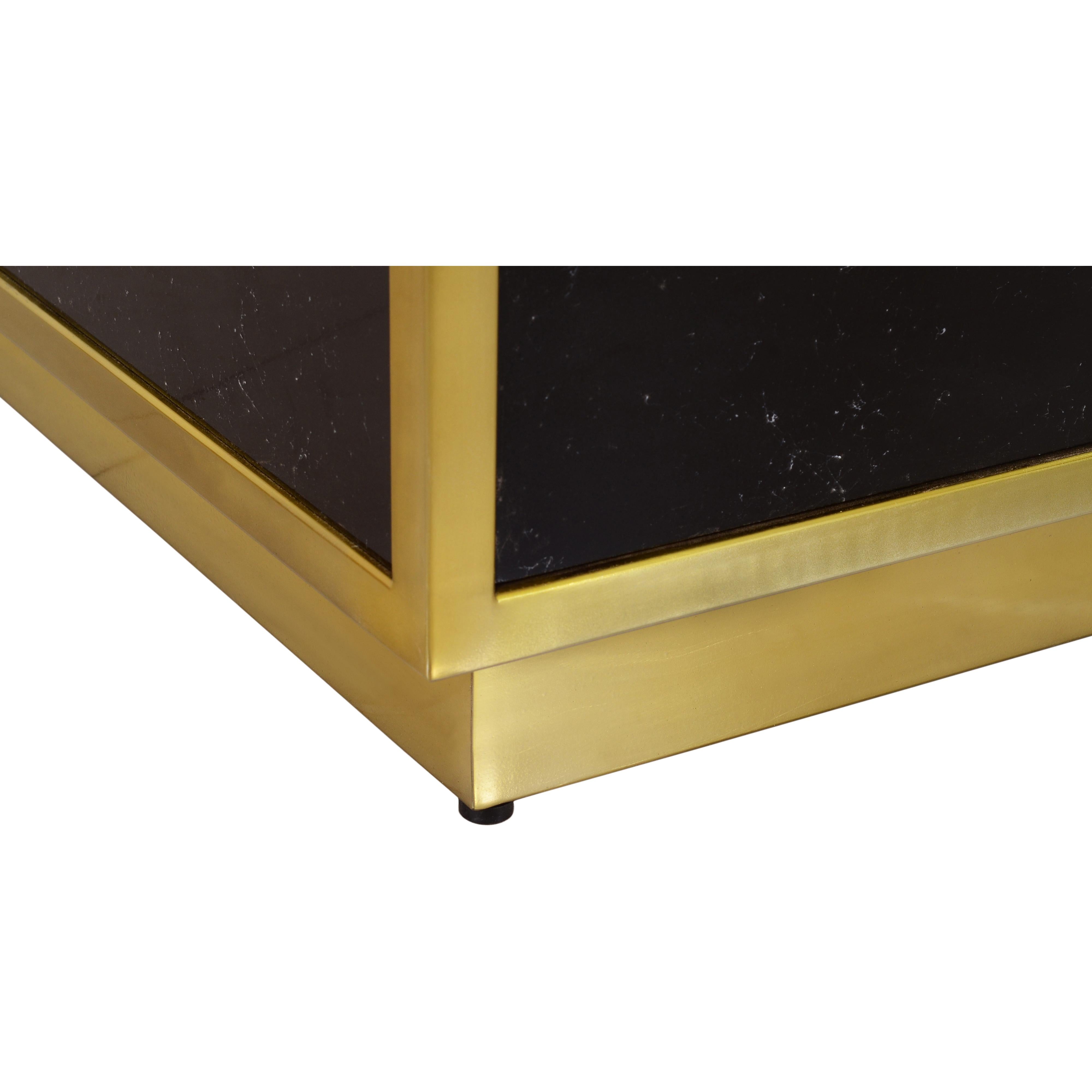 Meridian Glitz Black Faux Marble Coffee Table