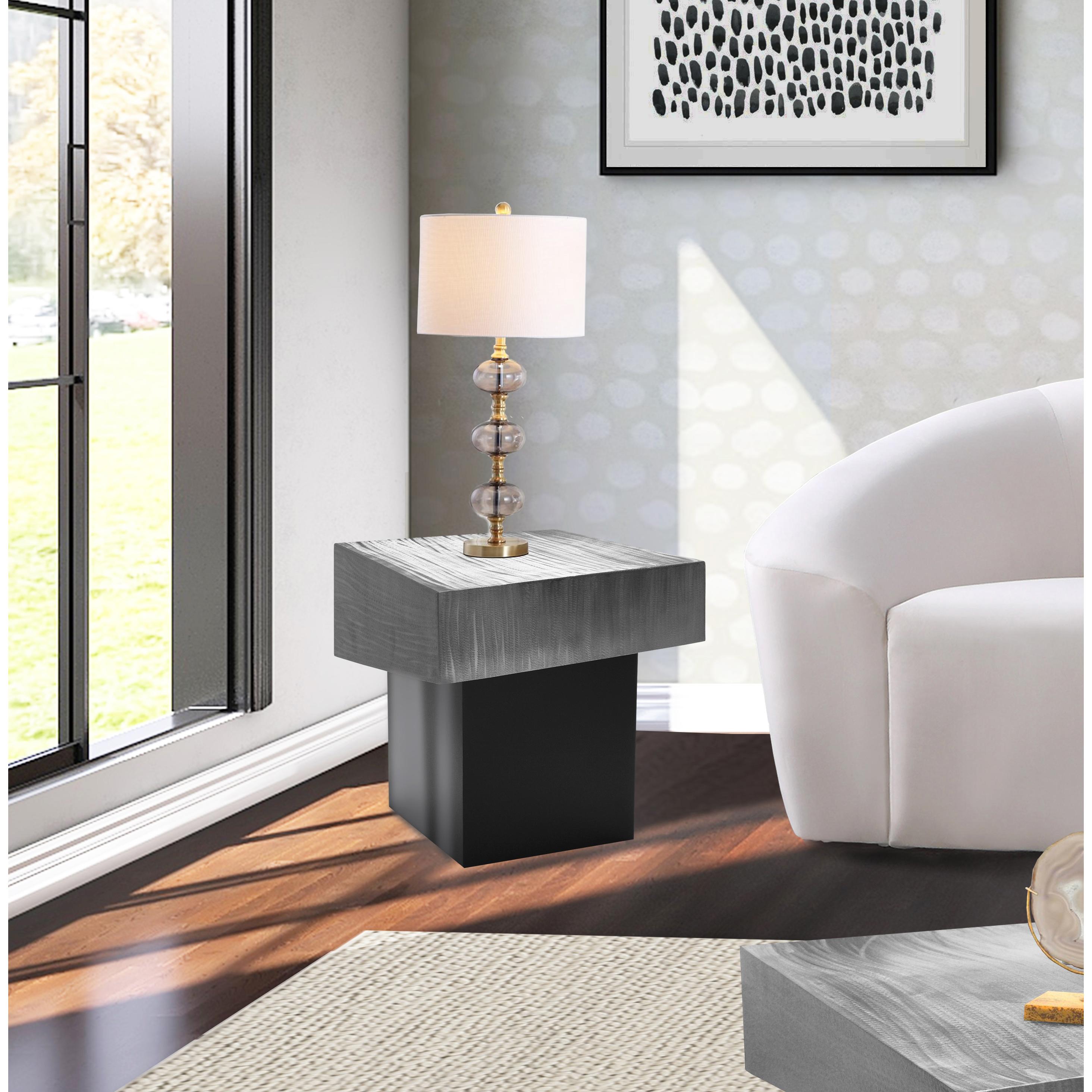 Meridian Palladium Silver End Table