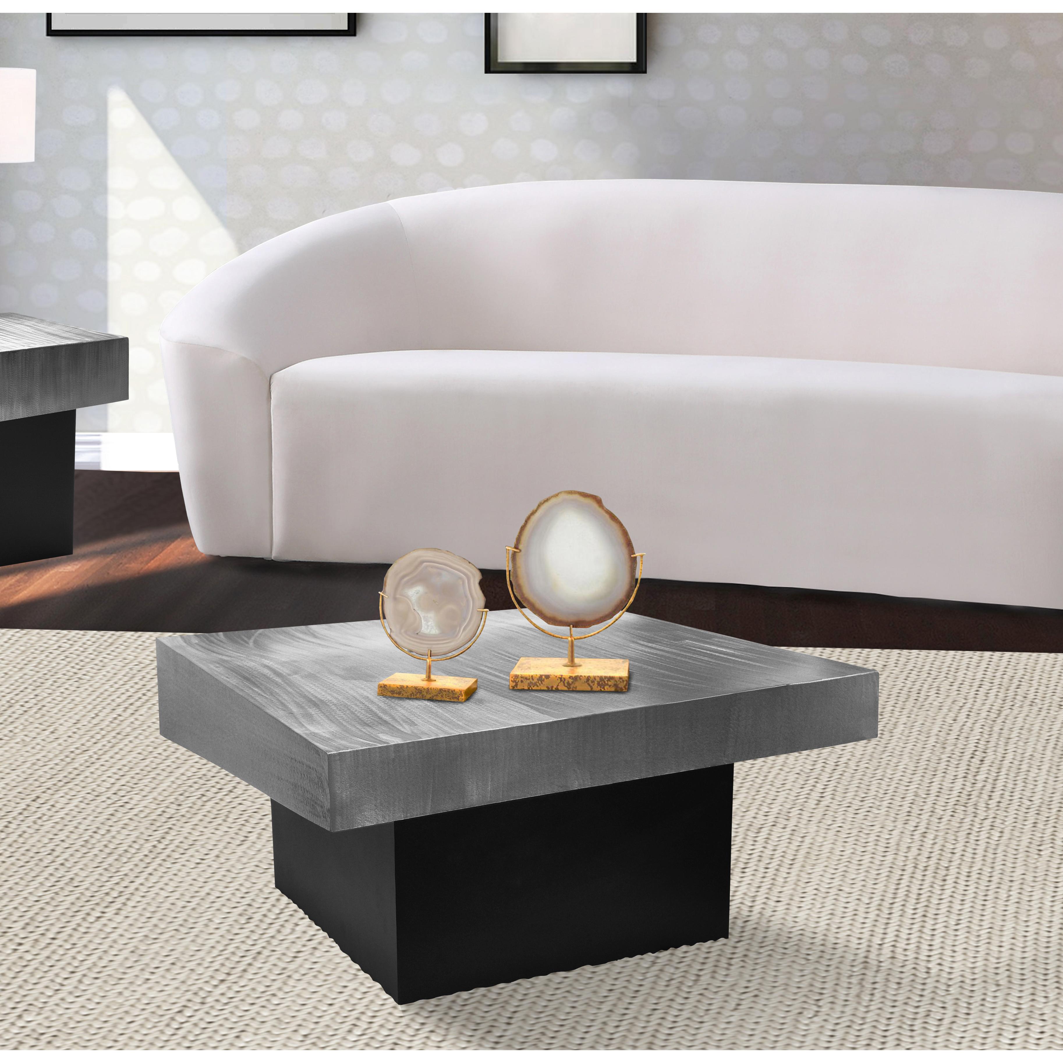 Meridian Palladium Silver Coffee Table