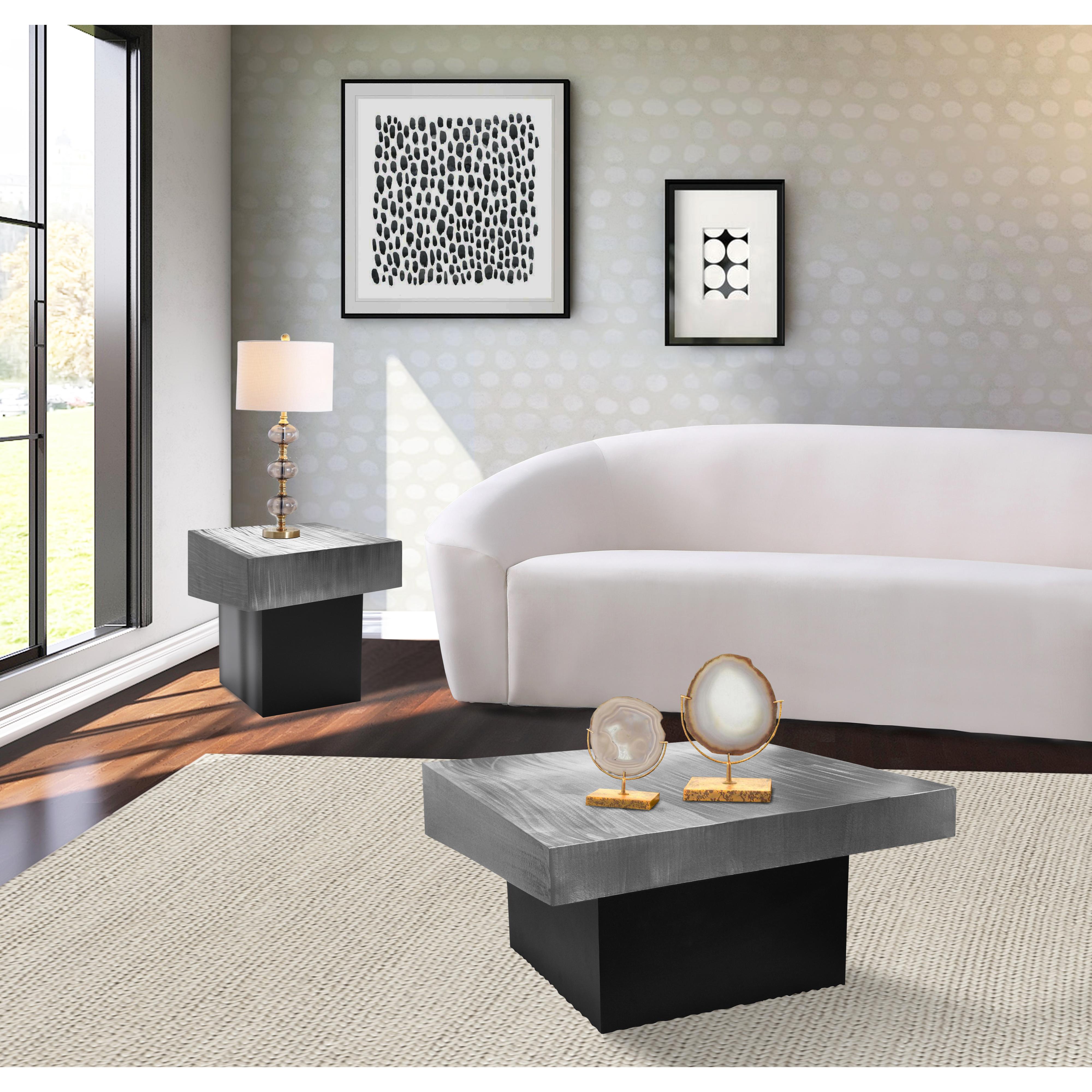 Meridian Palladium Silver Coffee Table