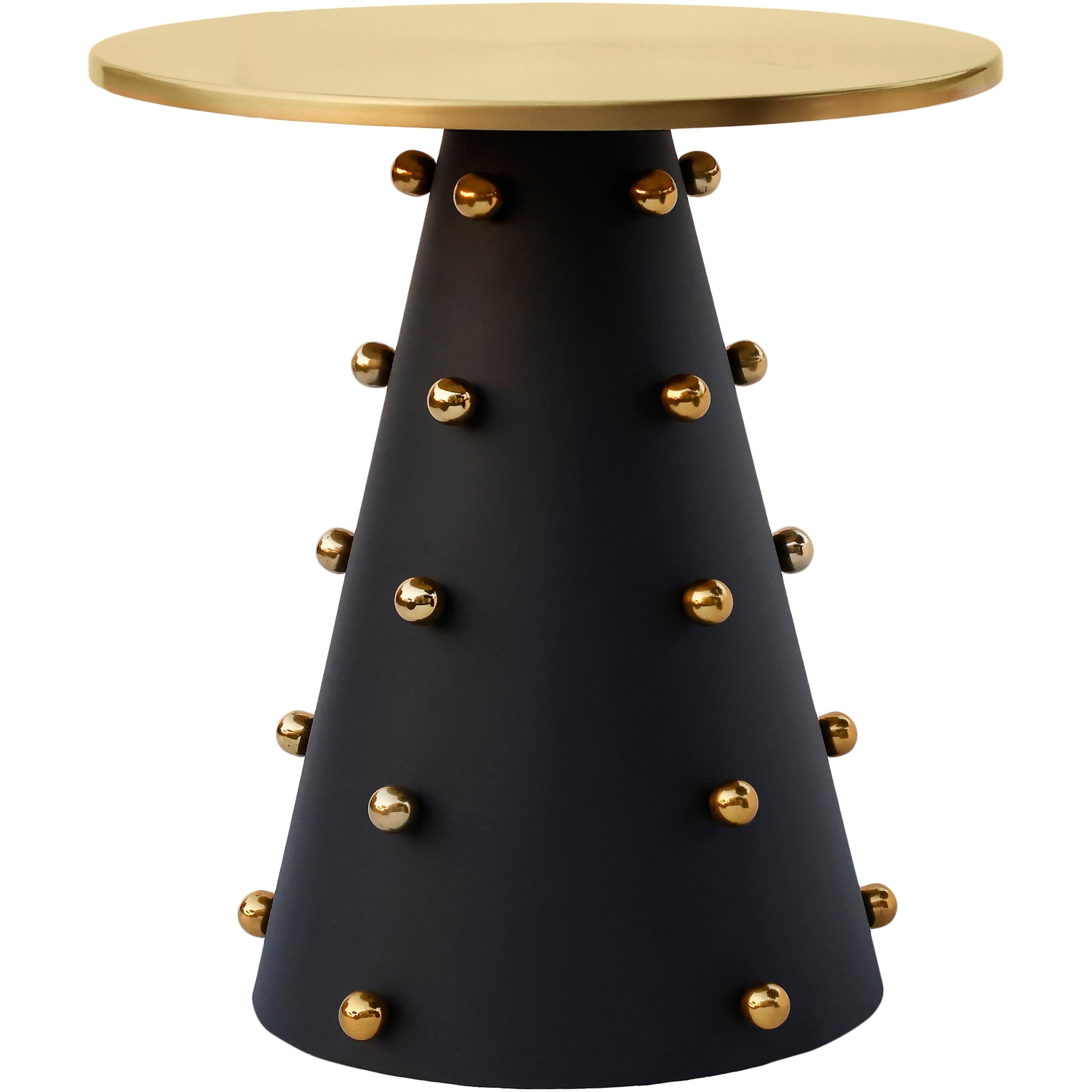 Meridian Raven Black / Gold End Table