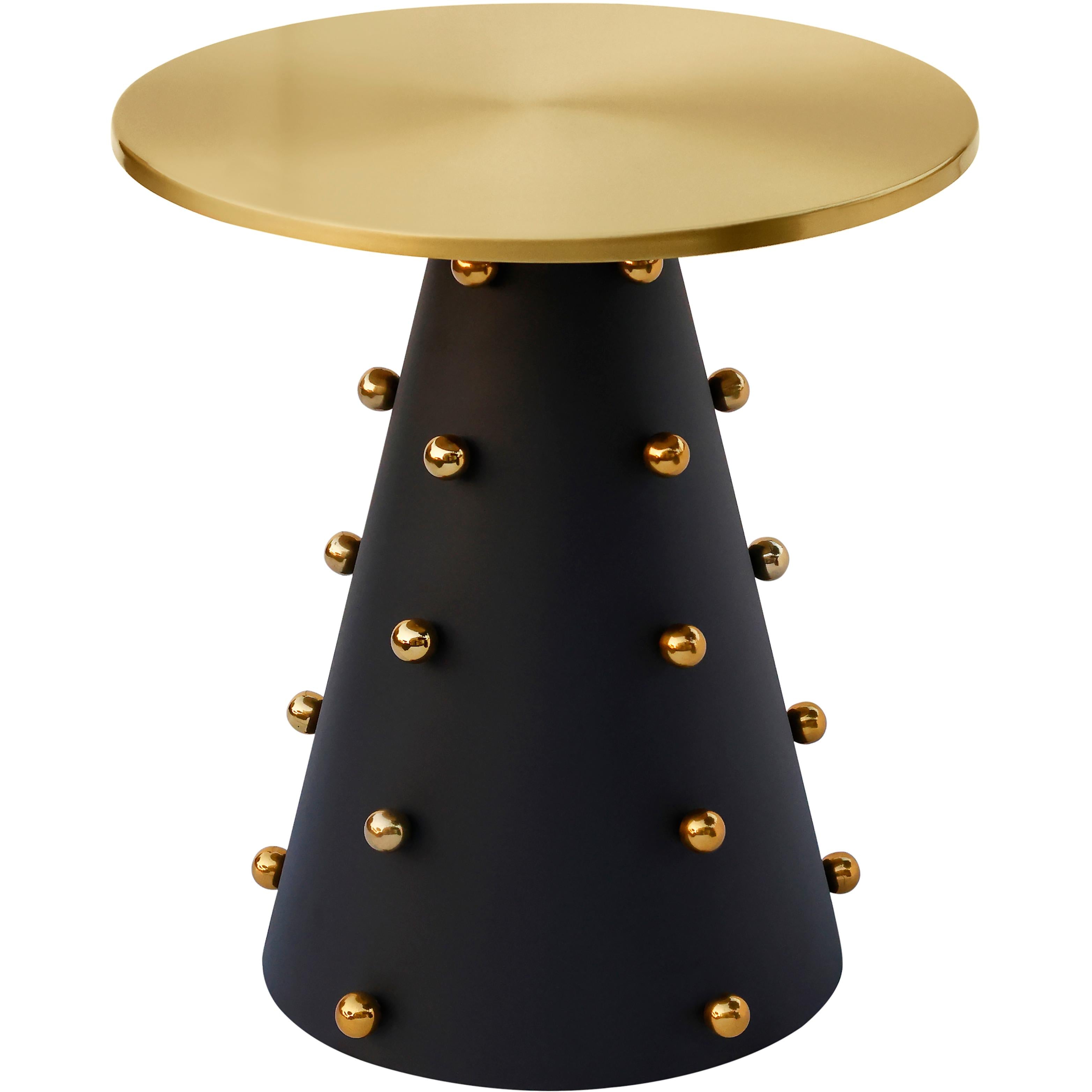 Meridian Raven Black / Gold End Table