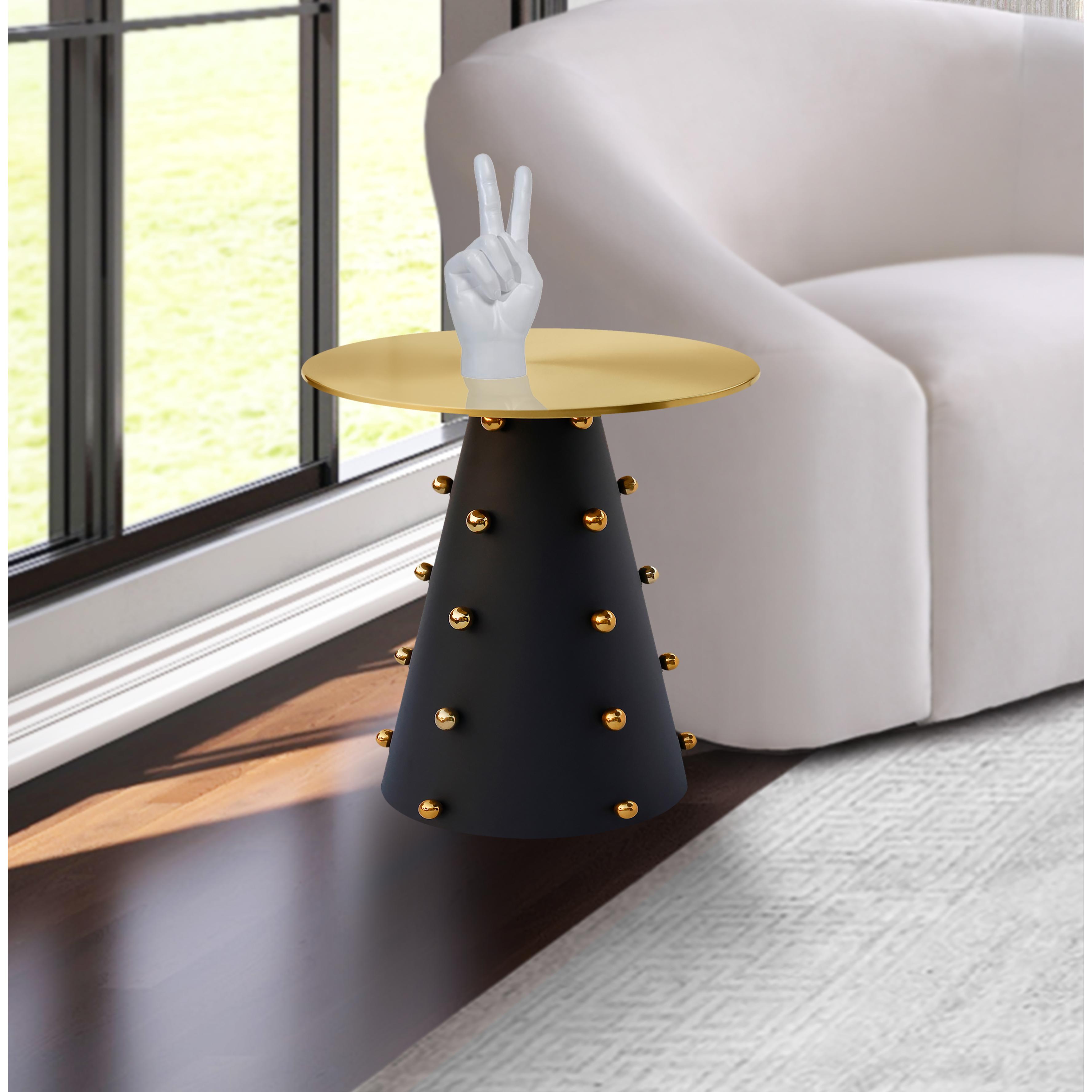 Meridian Raven Black / Gold End Table