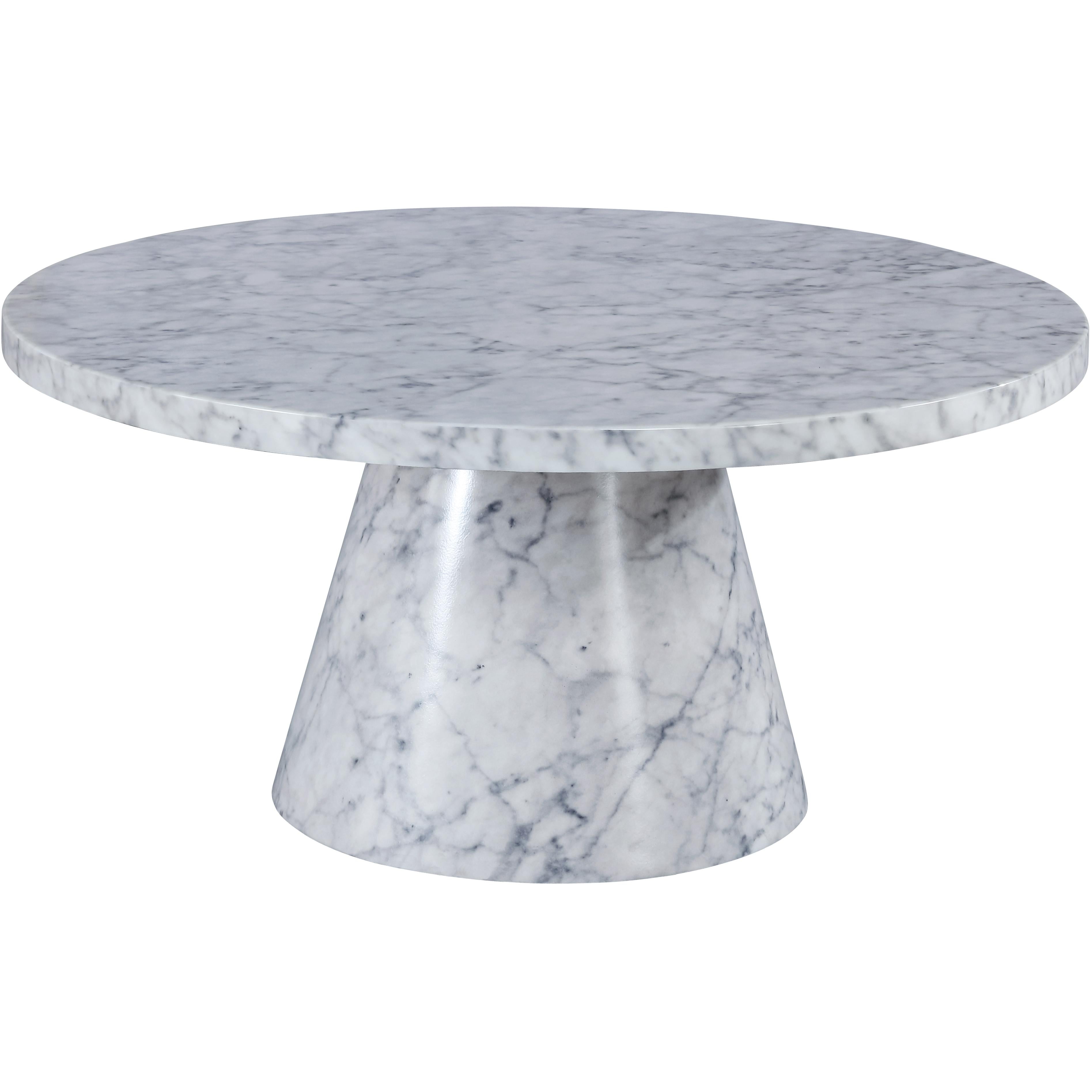 Meridian Omni White Faux Marble Coffee Table