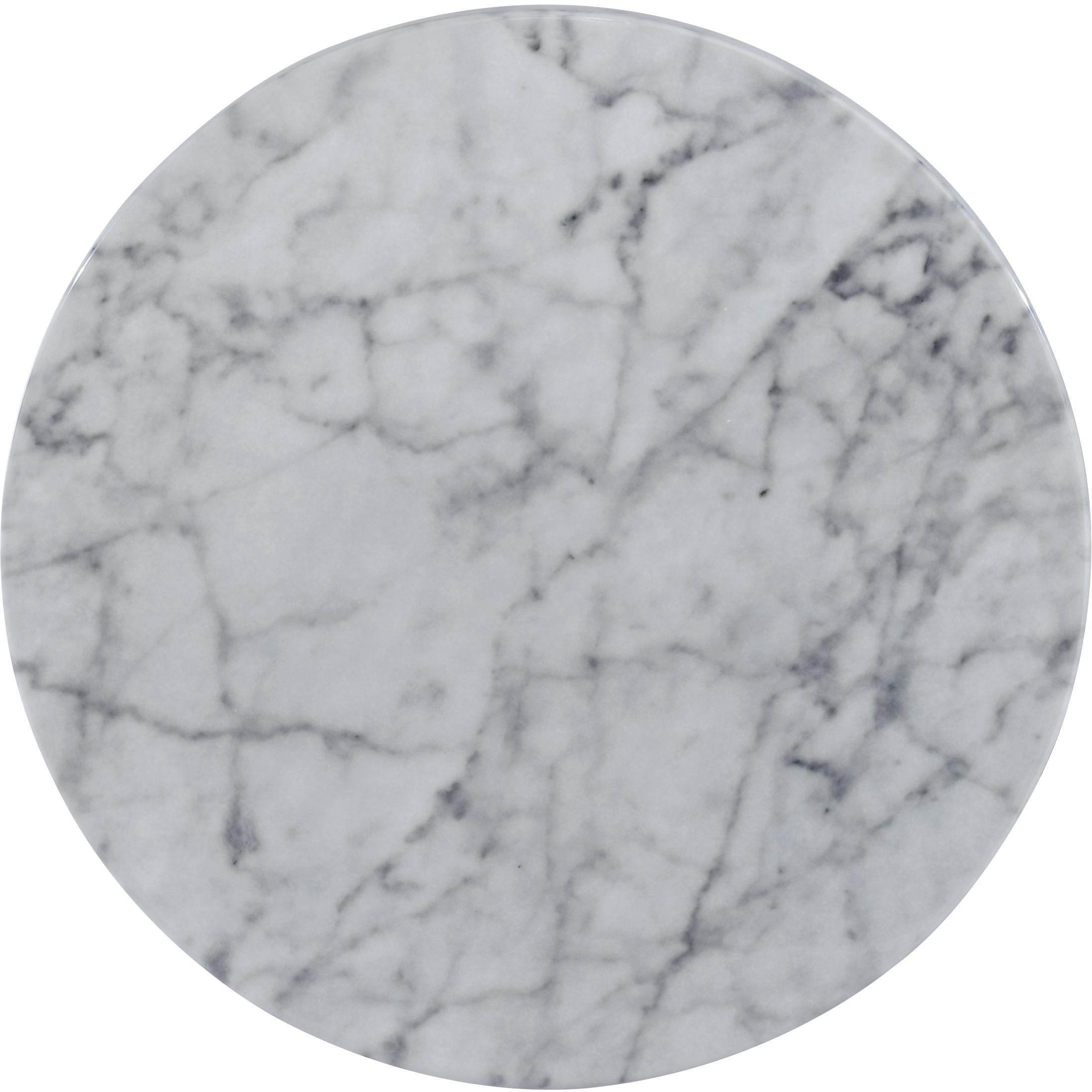 Meridian Omni White Faux Marble End Table