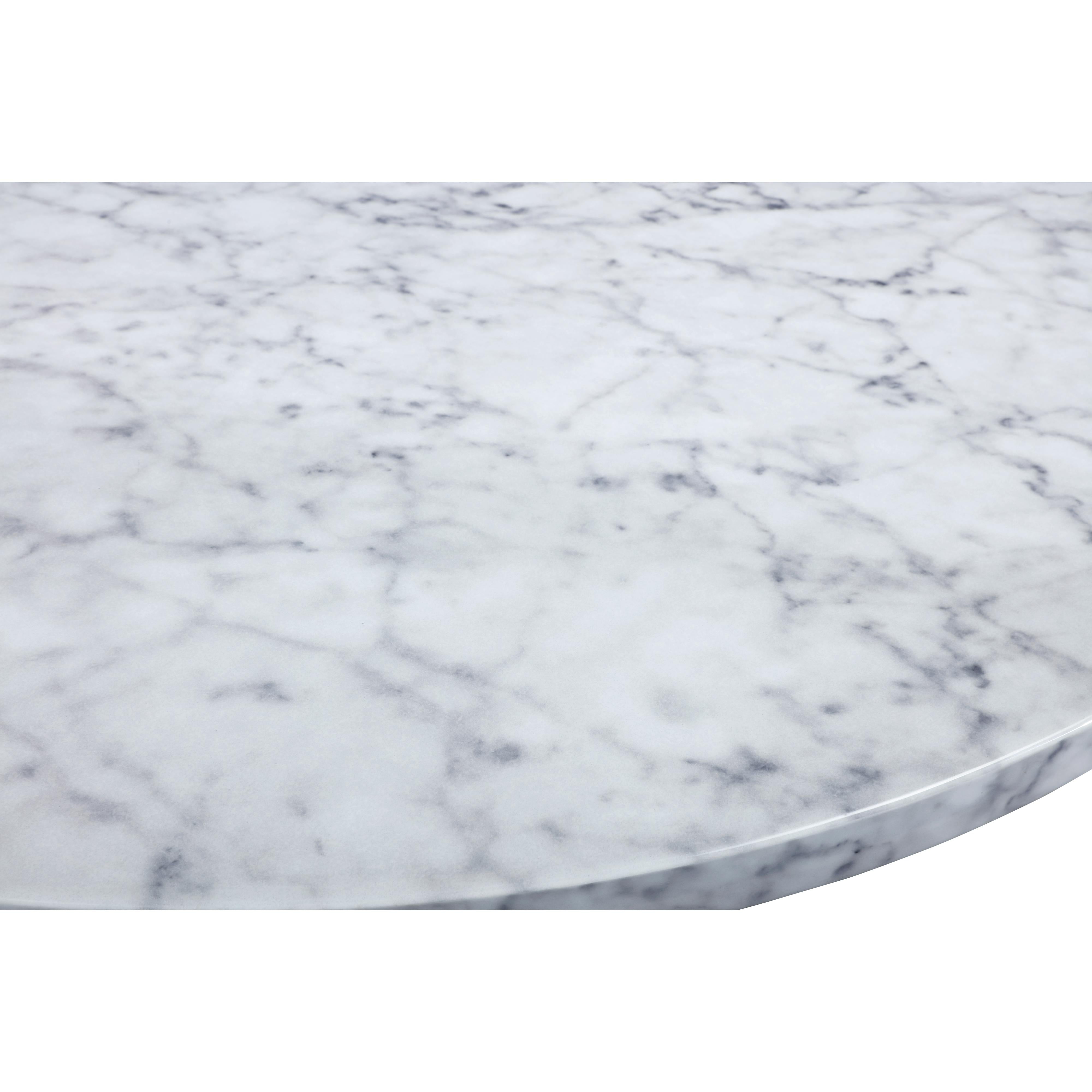 Meridian Omni White Faux Marble End Table