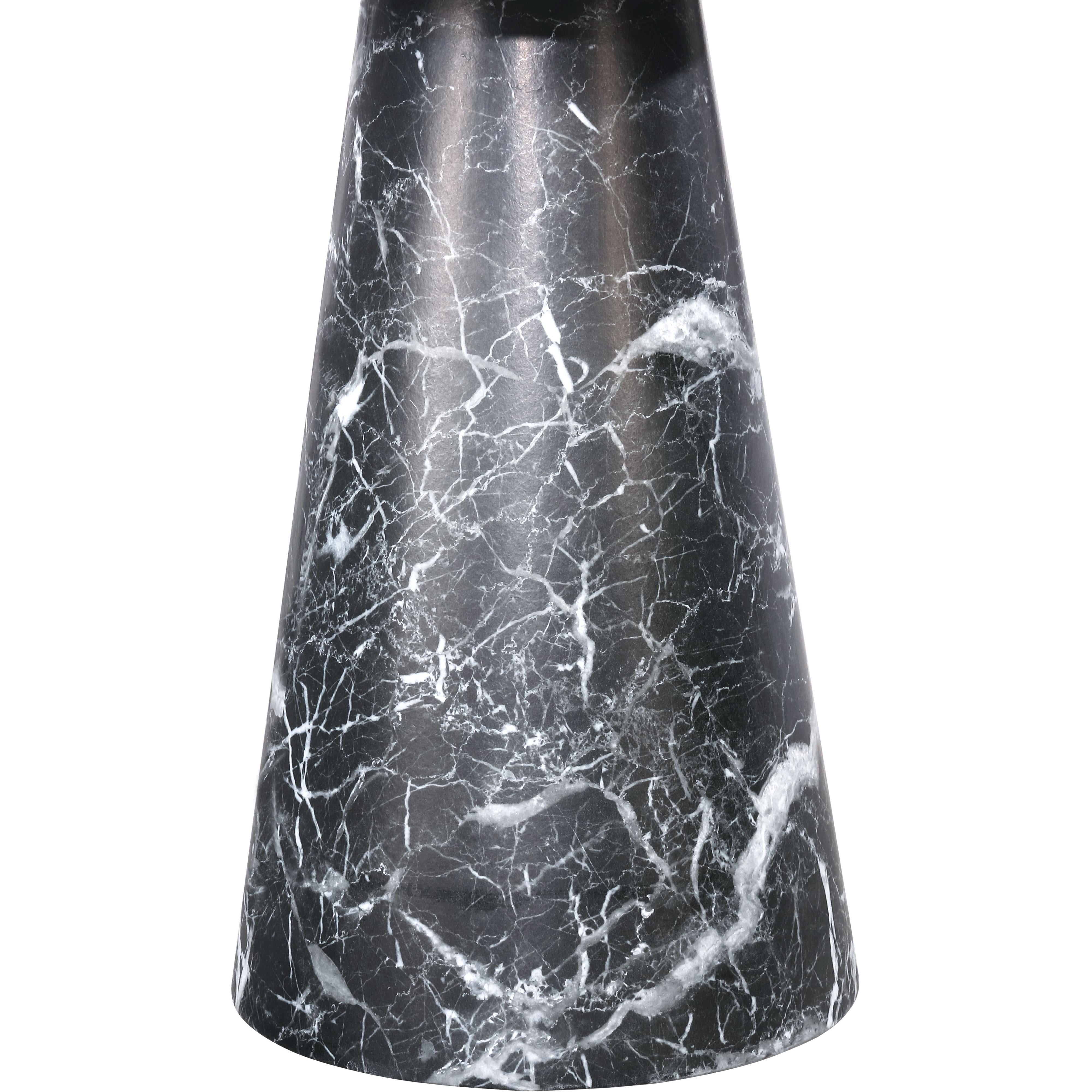 Meridian Omni Black Faux Marble End Table