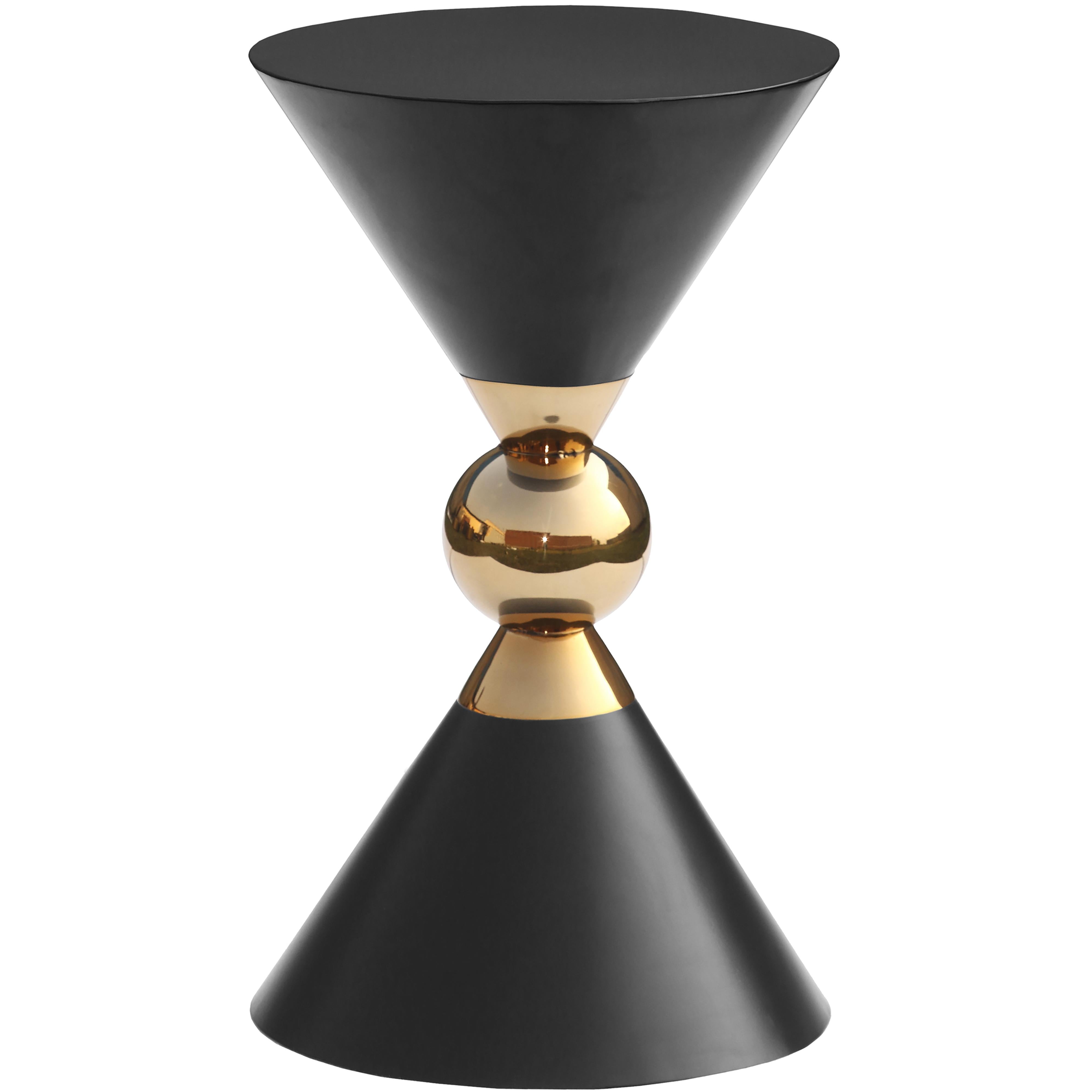 Meridian Malia Black / Gold End Table