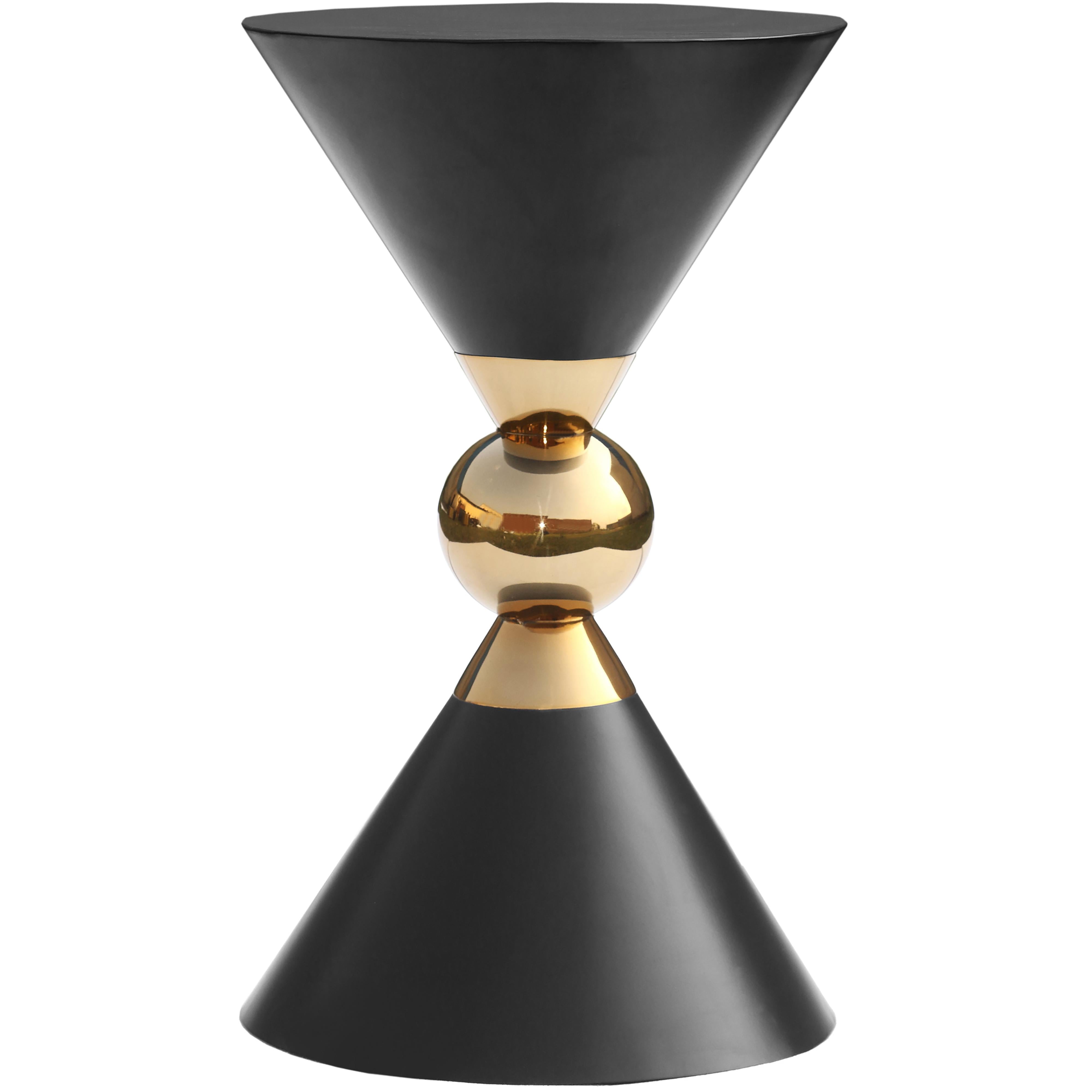 Meridian Malia Black / Gold End Table