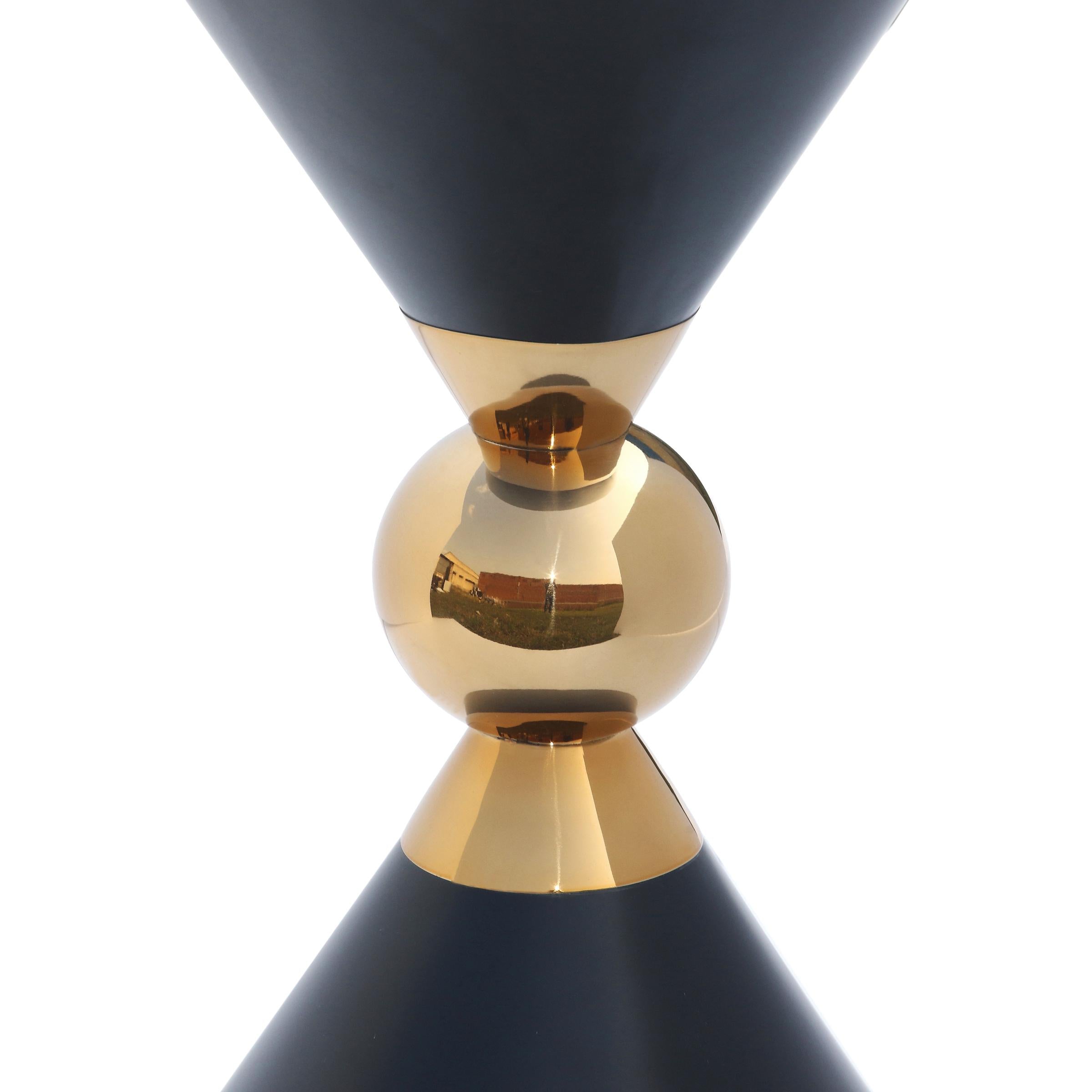 Meridian Malia Black / Gold End Table