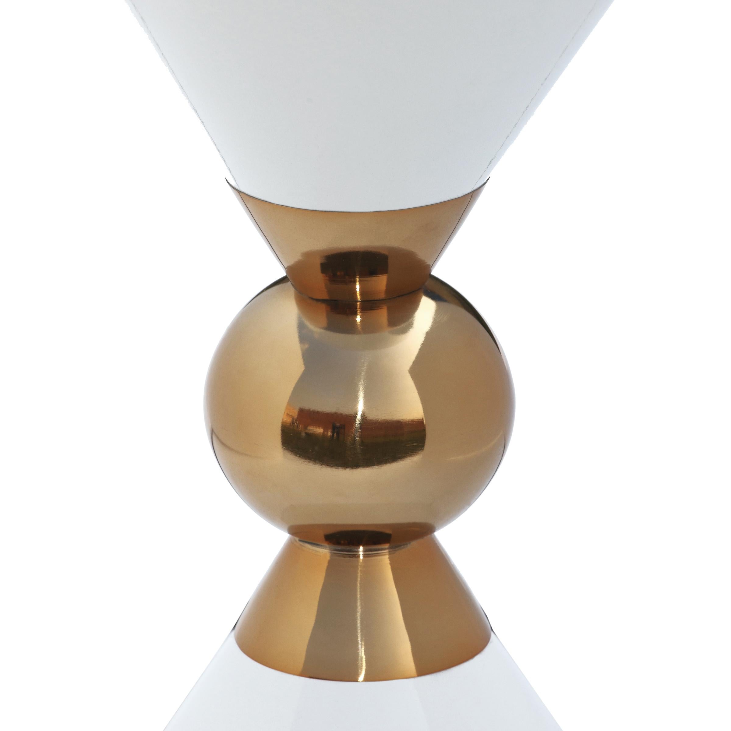 Meridian Malia White / Gold End Table