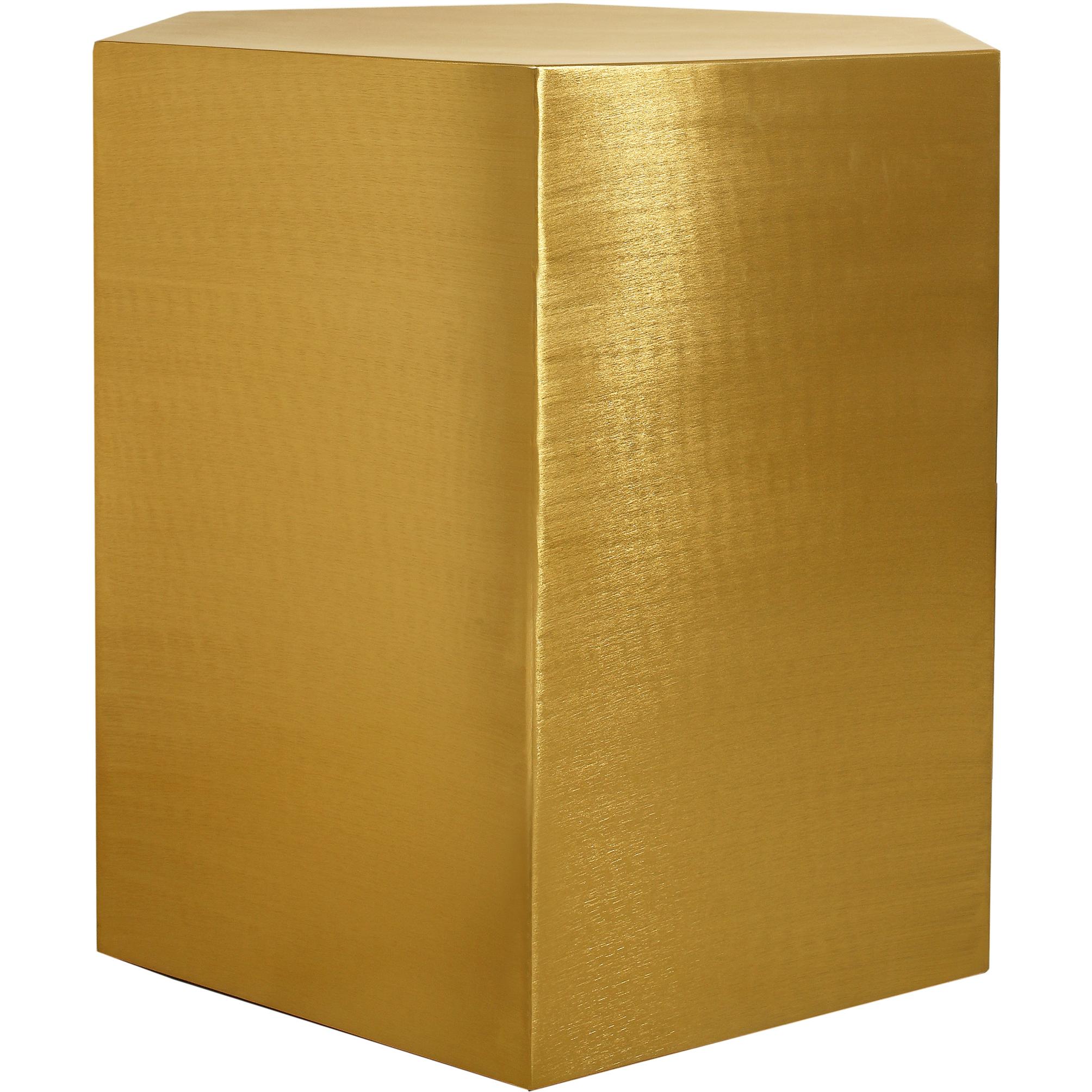 Meridian Hexagon Brushed Gold End Table