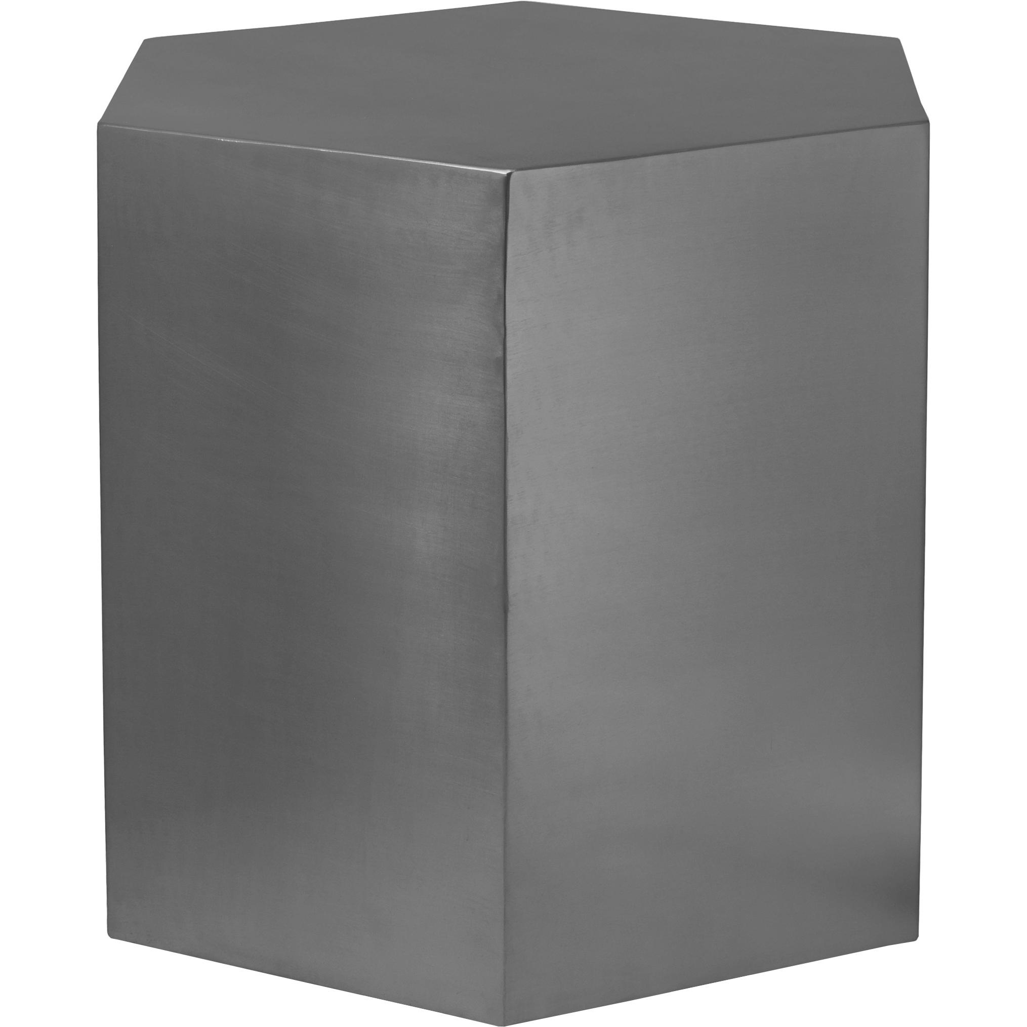 Meridian Hexagon Brushed Chrome End Table
