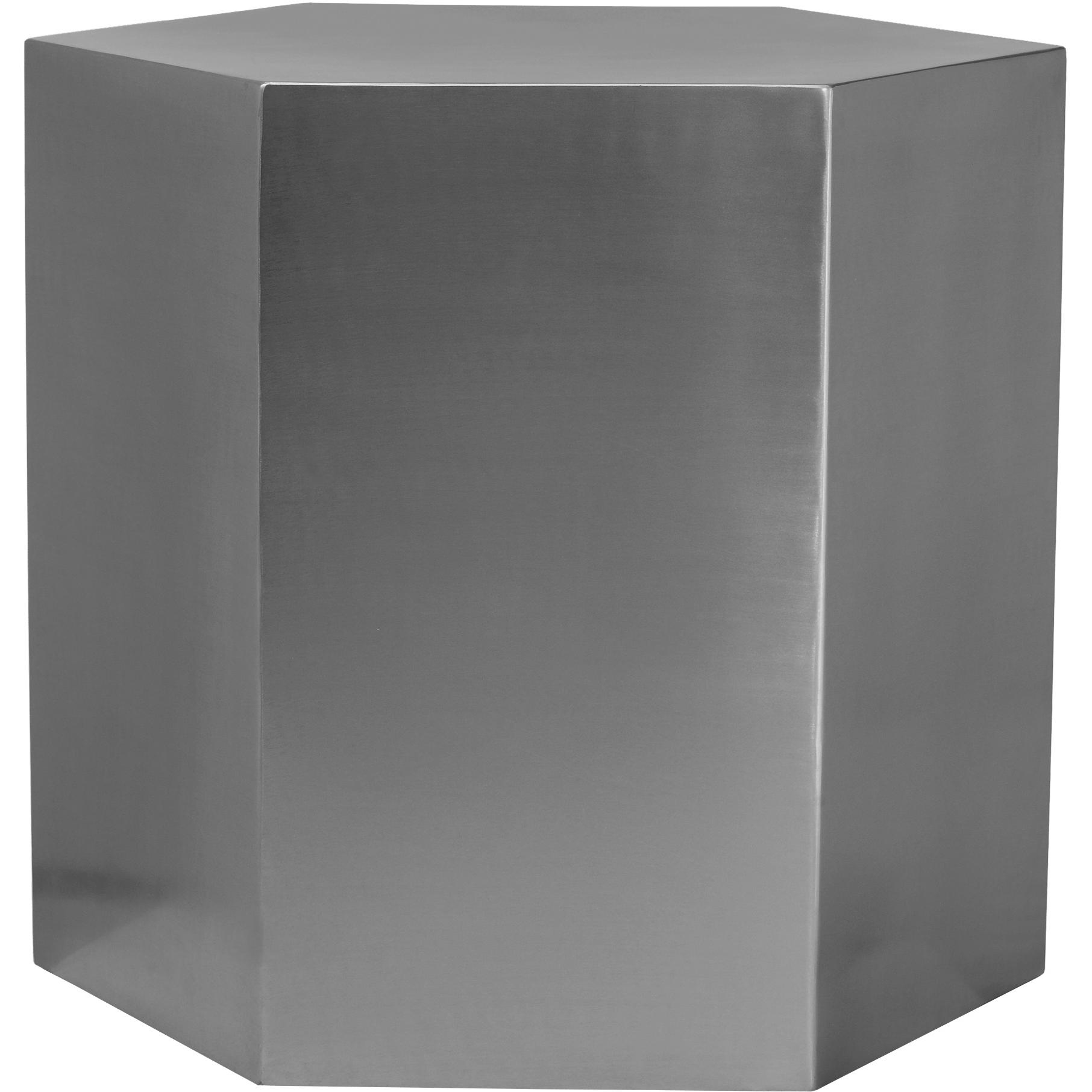 Meridian Hexagon Brushed Chrome End Table