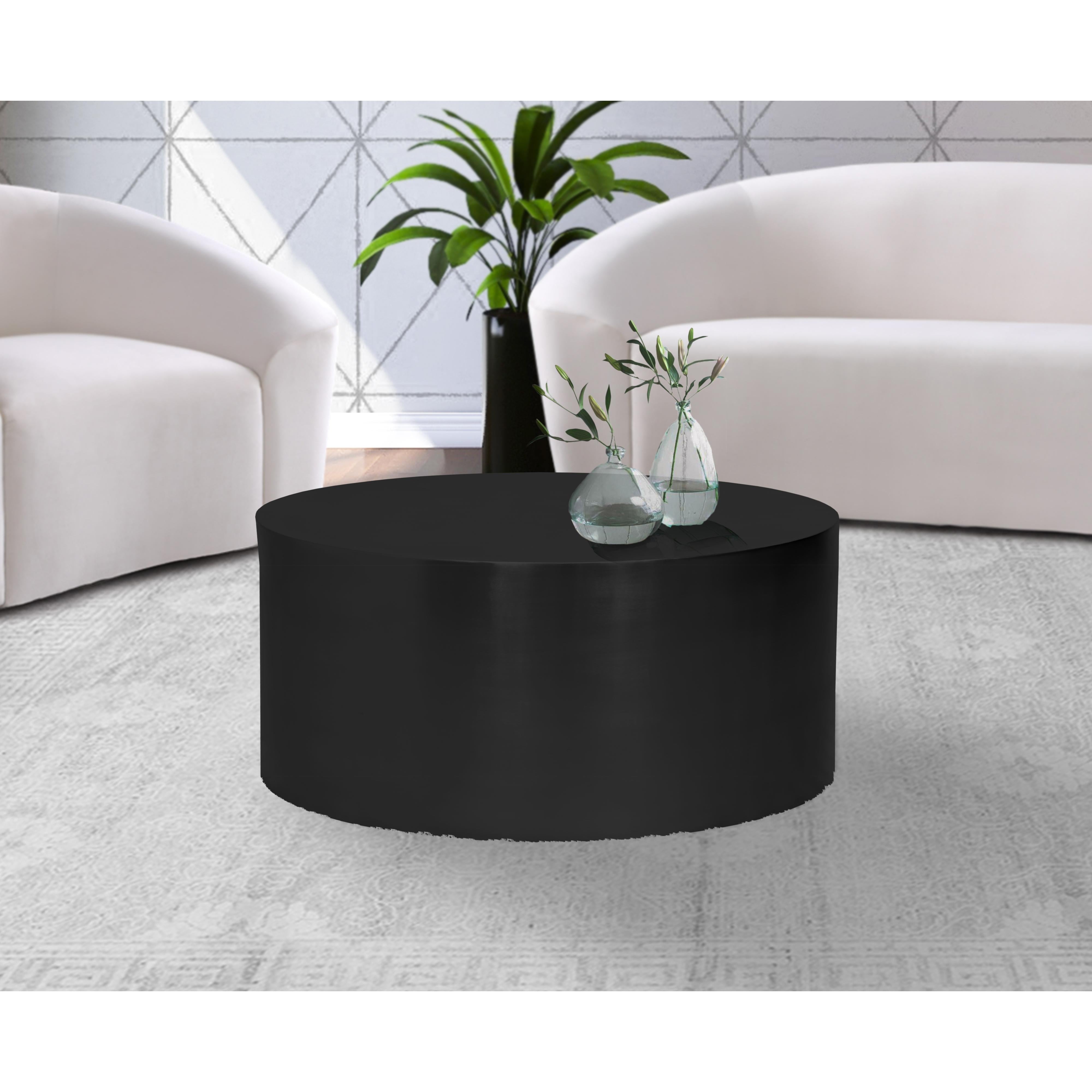 Meridian Cylinder Matte Black Coffee Table