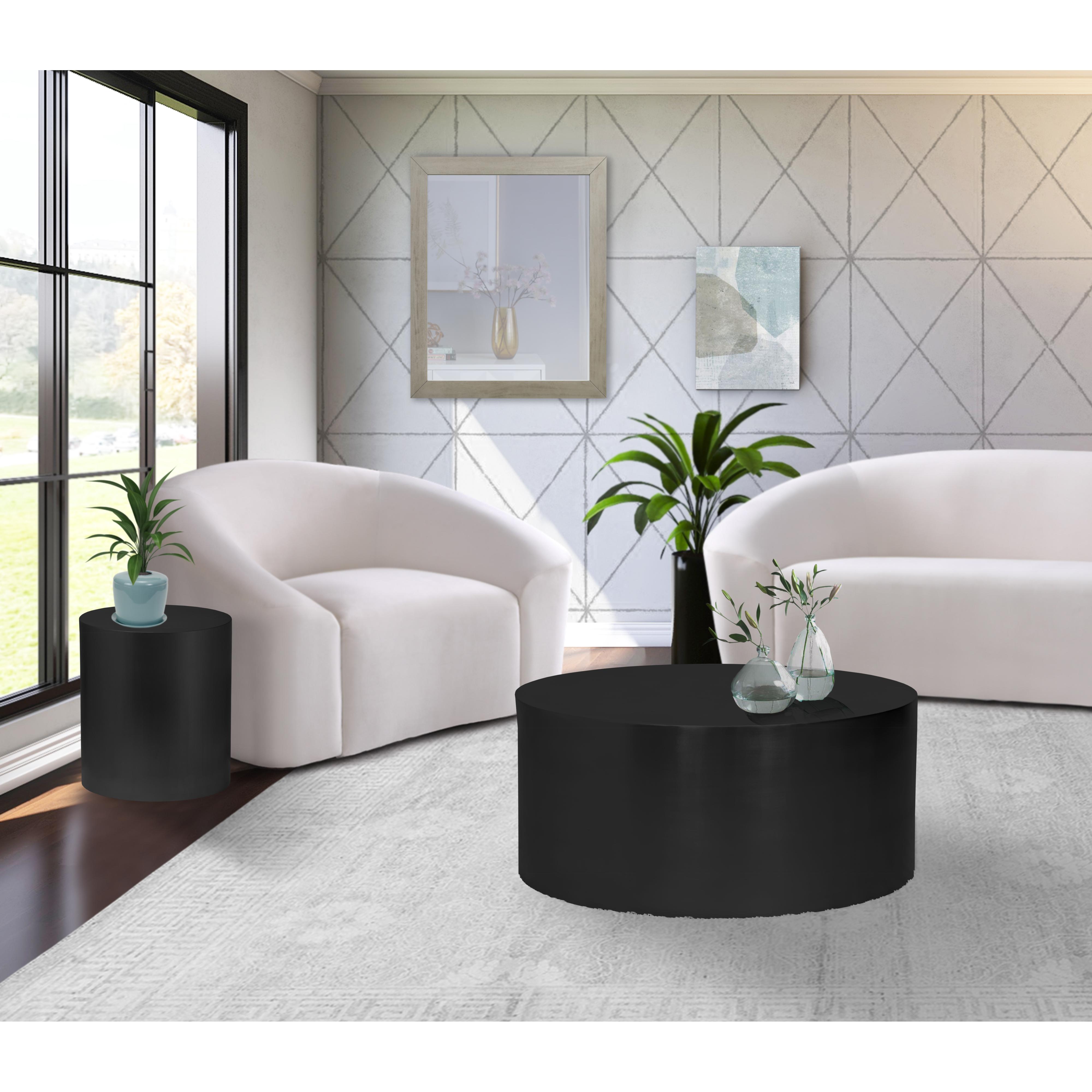 Meridian Cylinder Matte Black Coffee Table