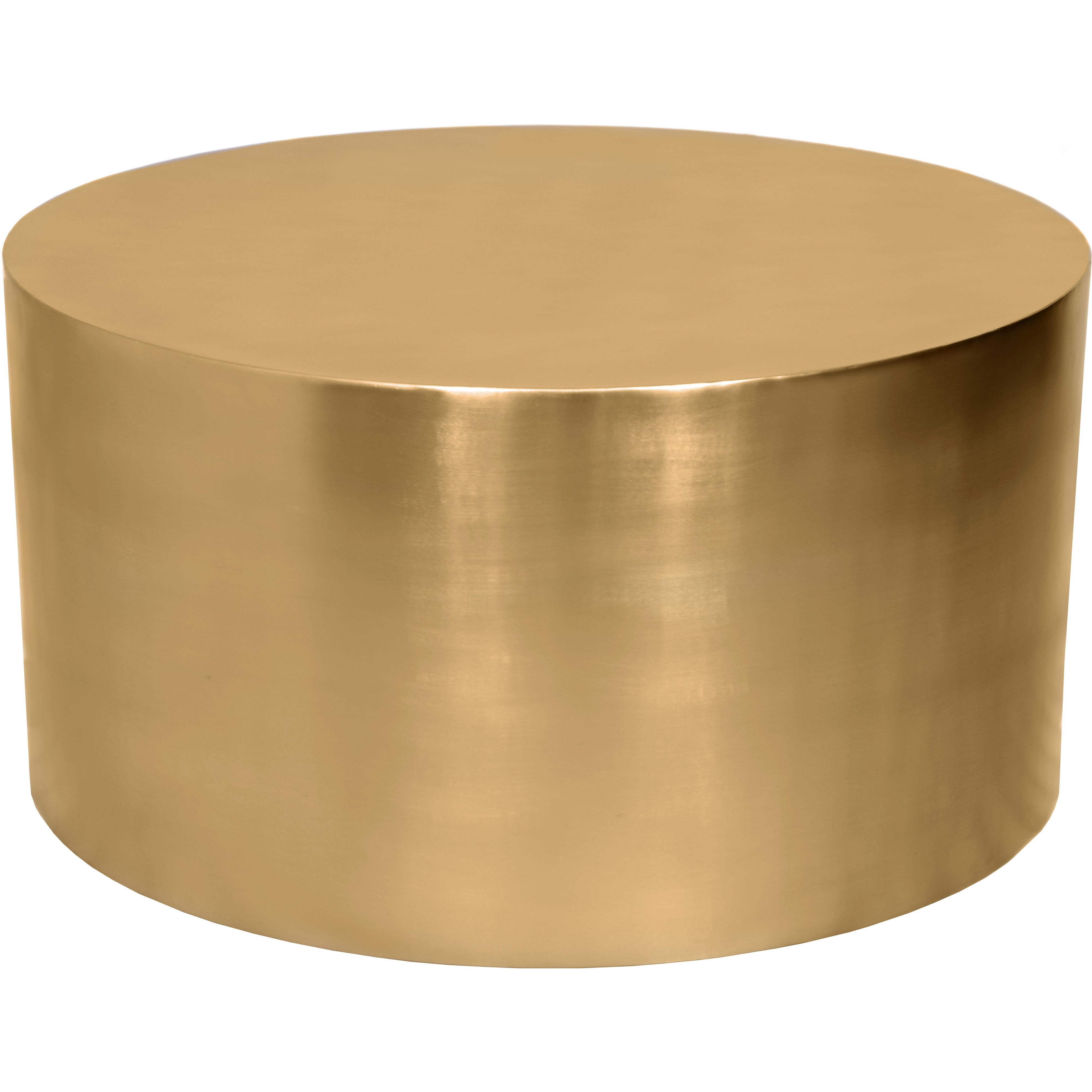 Meridian Cylinder Brushed Gold Coffee Table