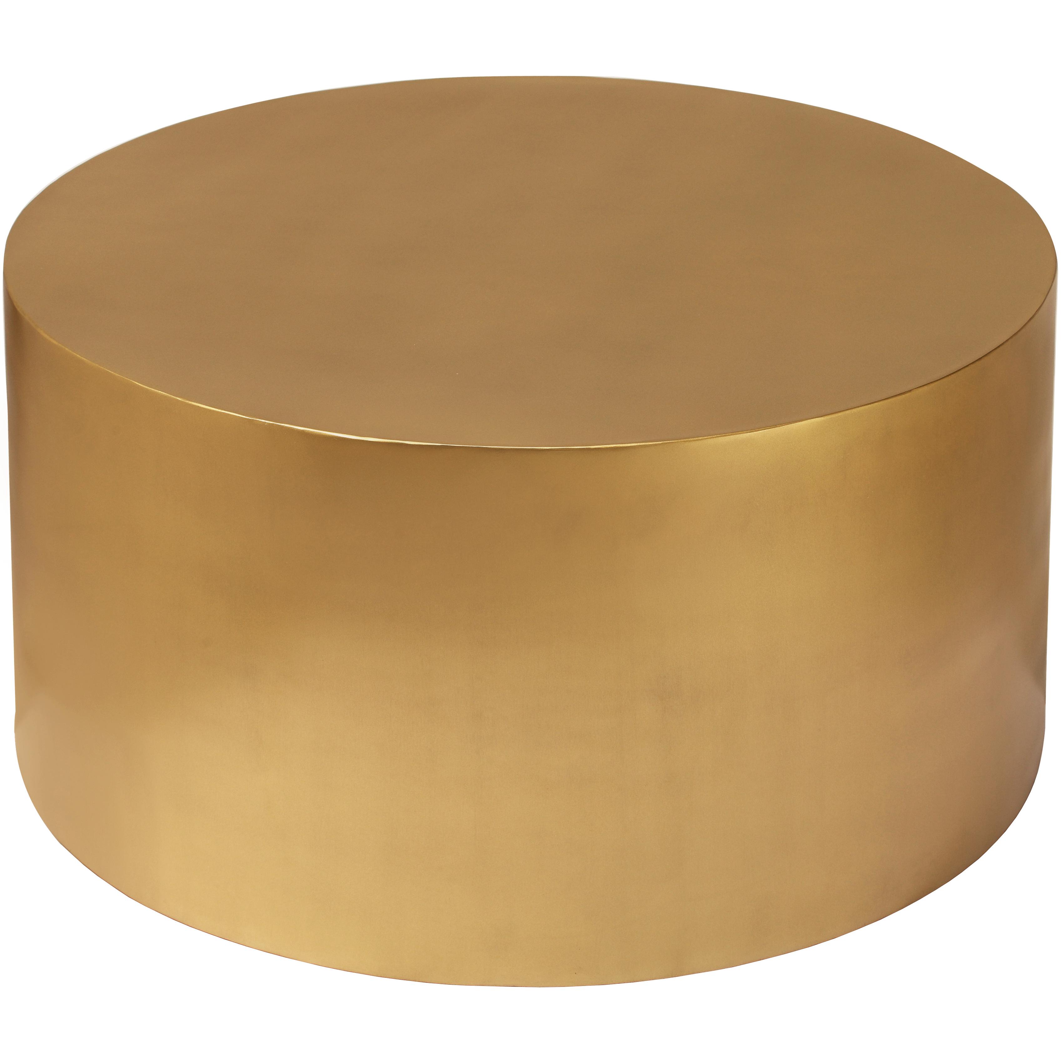 Meridian Cylinder Brushed Gold Coffee Table