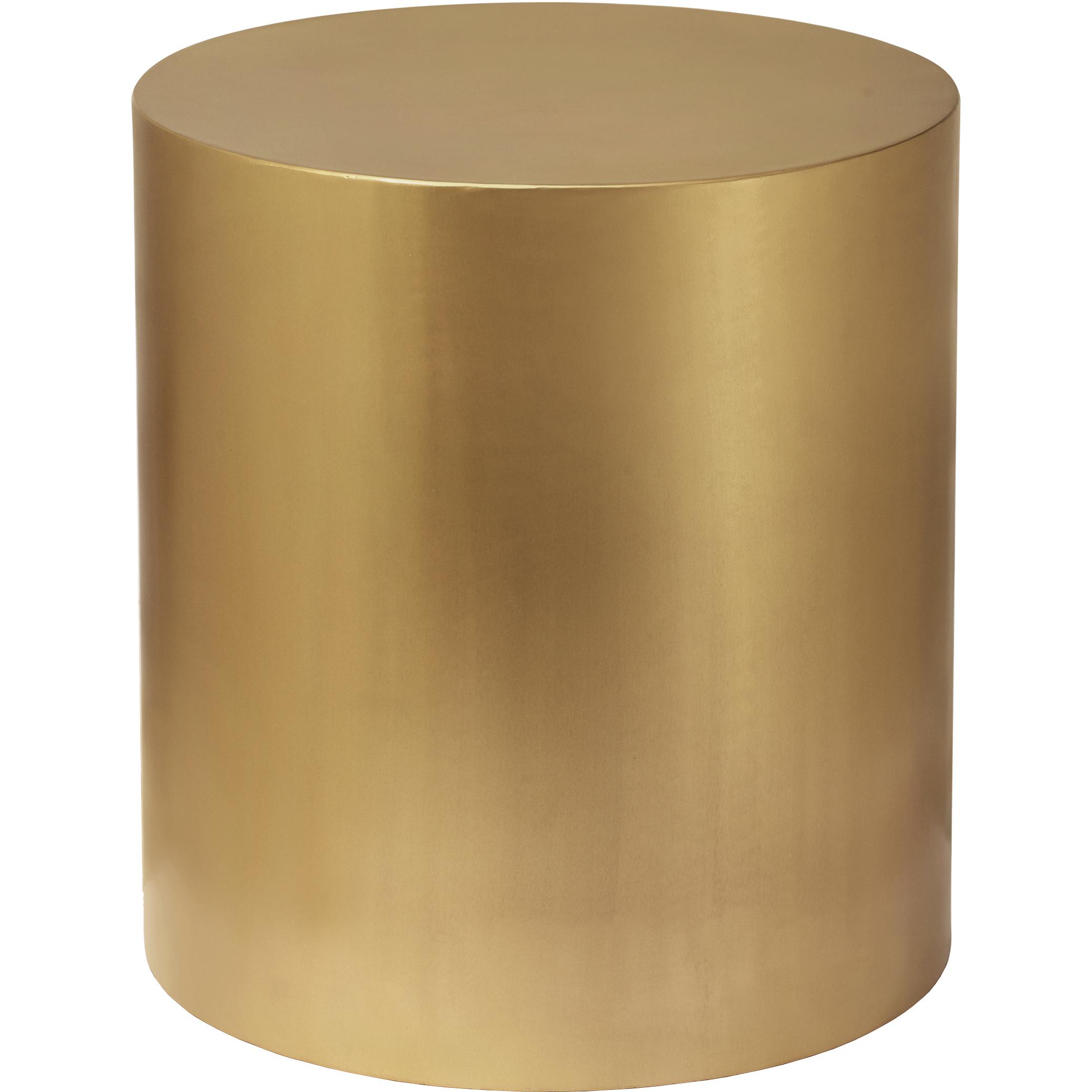 Meridian Cylinder Brushed Gold End Table