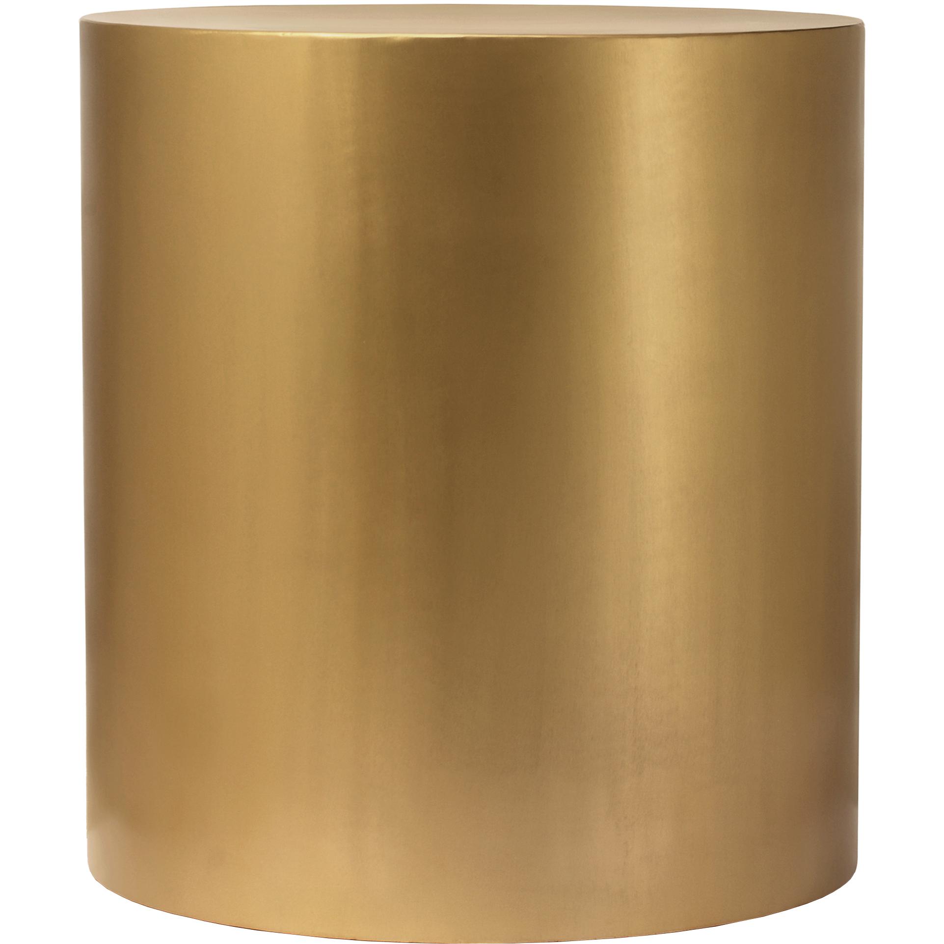Meridian Cylinder Brushed Gold End Table