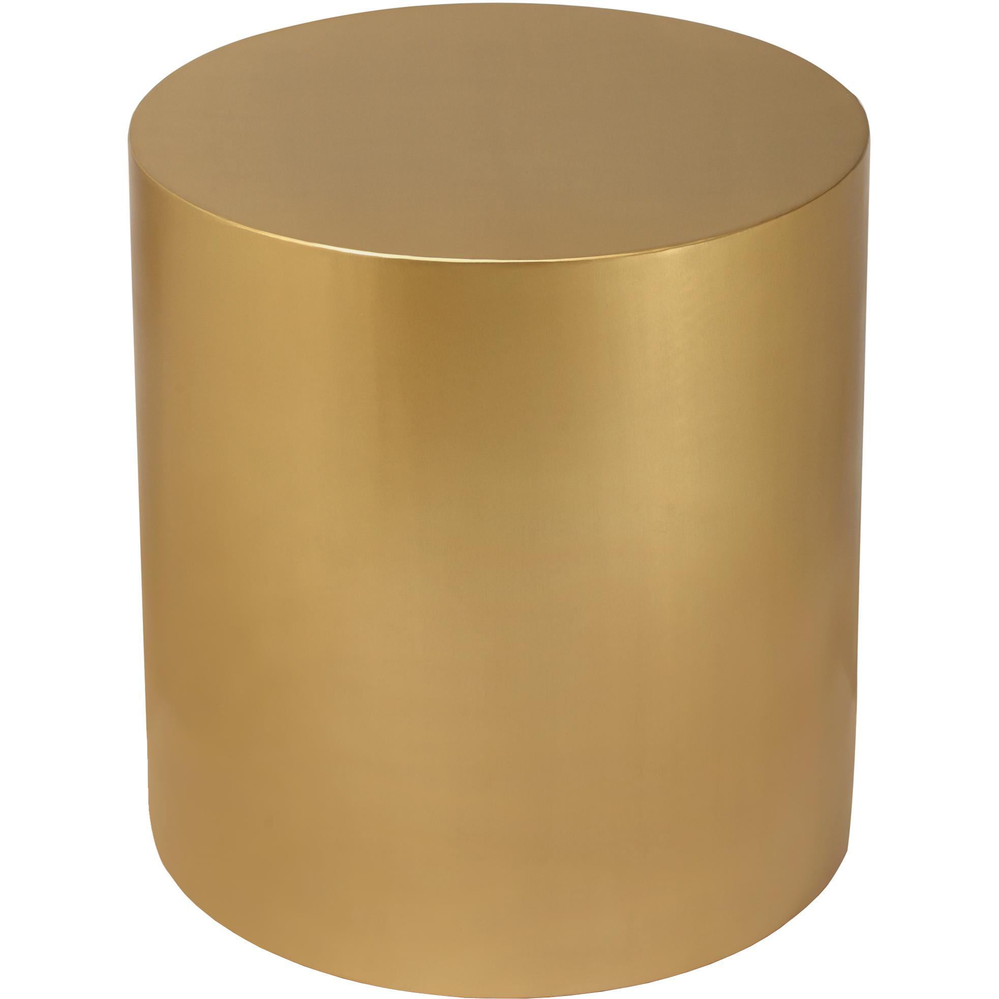 Meridian Cylinder Brushed Gold End Table