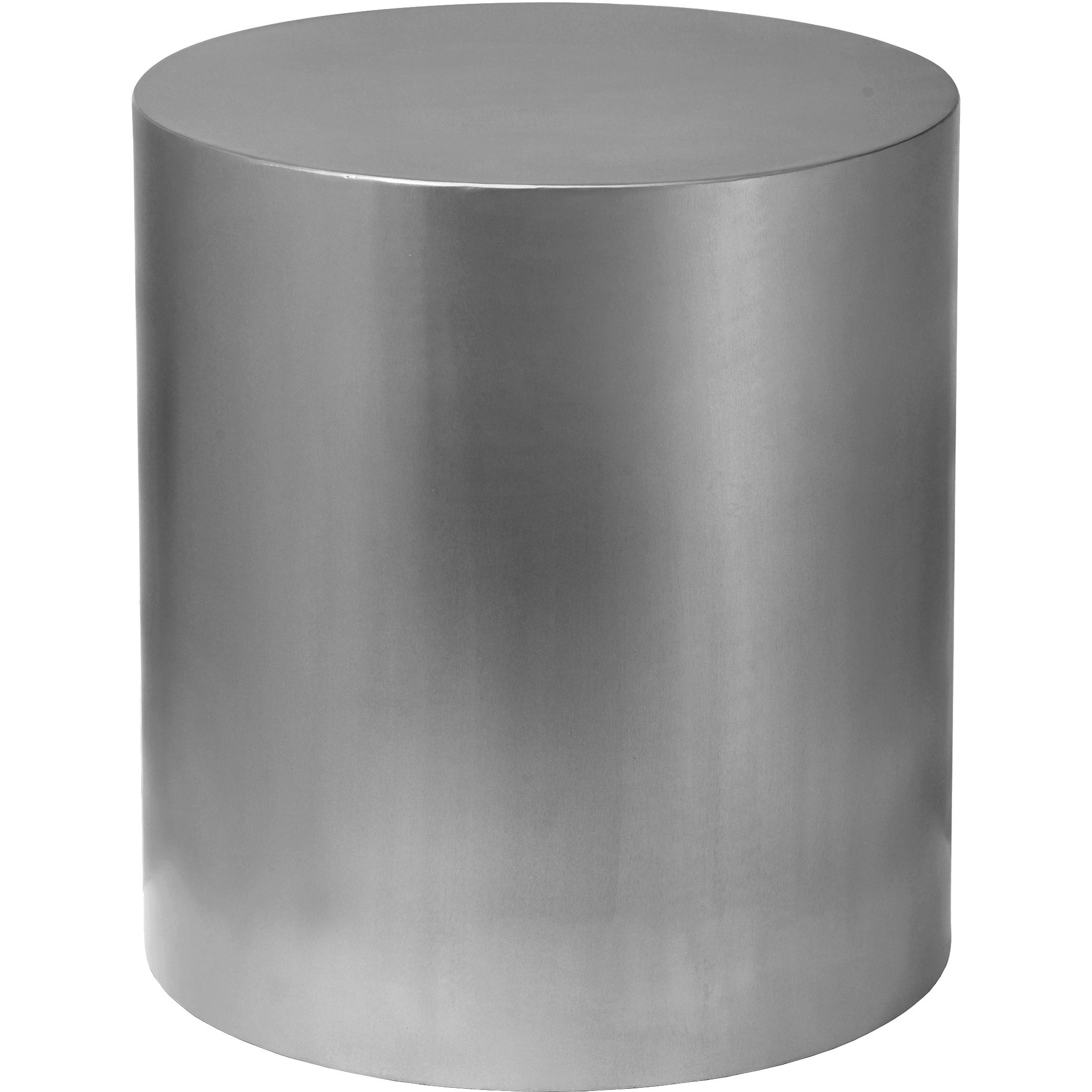 Meridian Cylinder Brushed Chrome End Table
