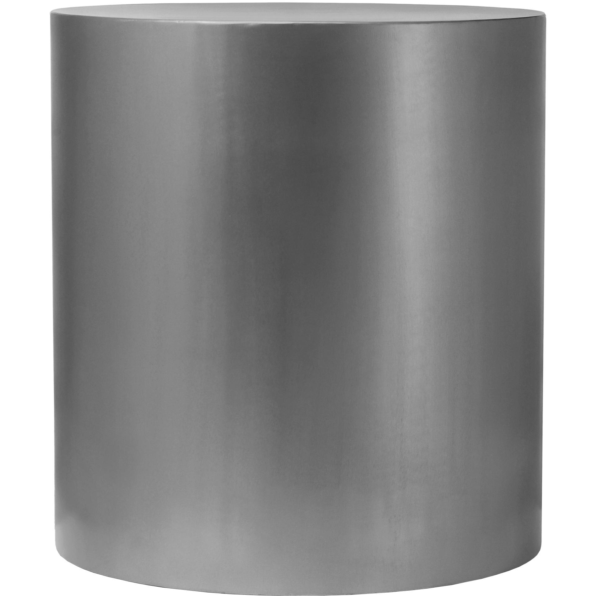 Meridian Cylinder Brushed Chrome End Table