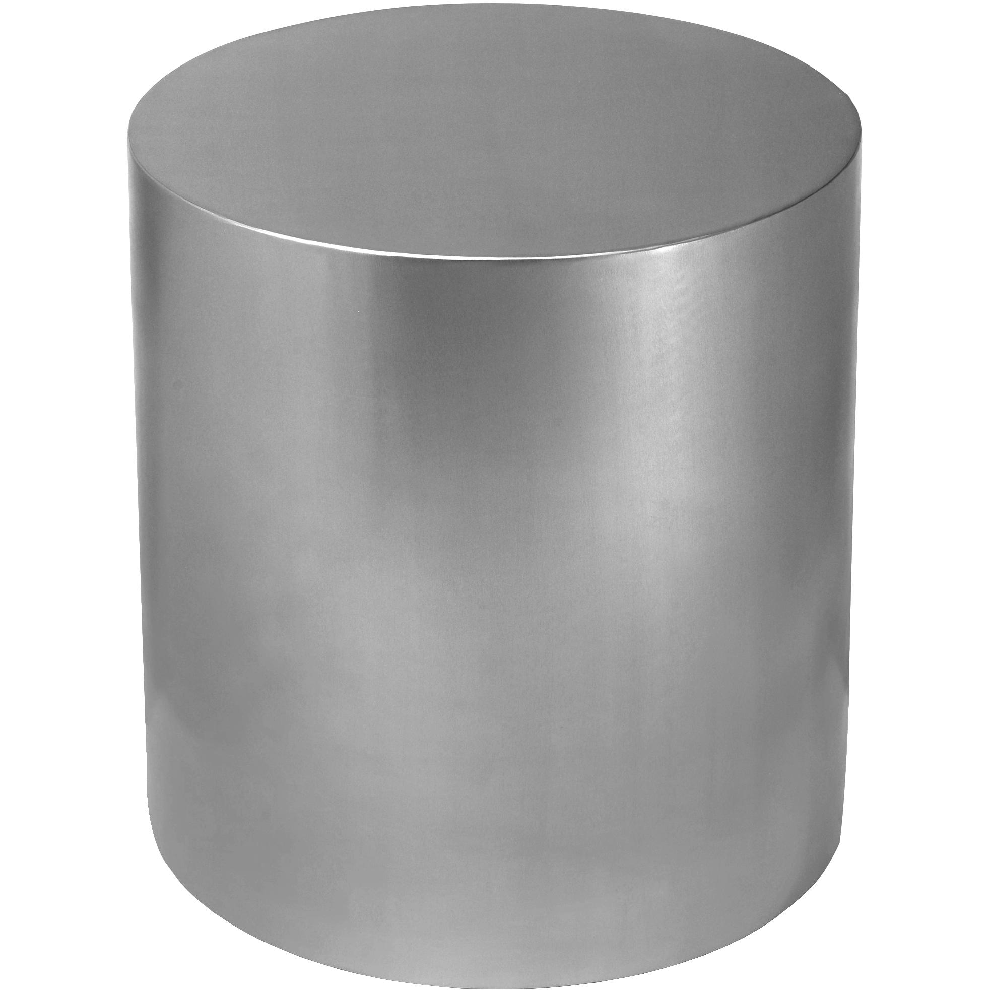 Meridian Cylinder Brushed Chrome End Table