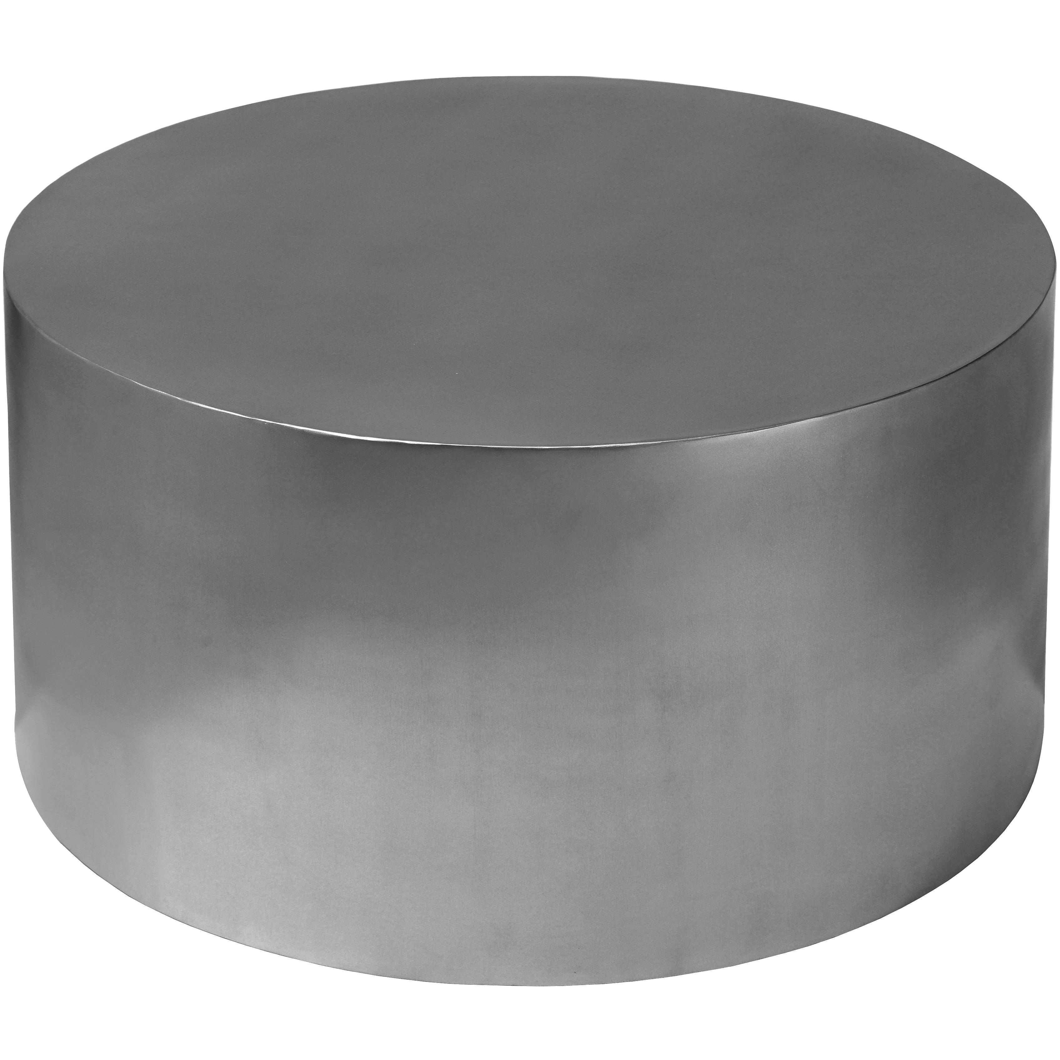 Meridian Cylinder Brushed Chrome Coffee Table