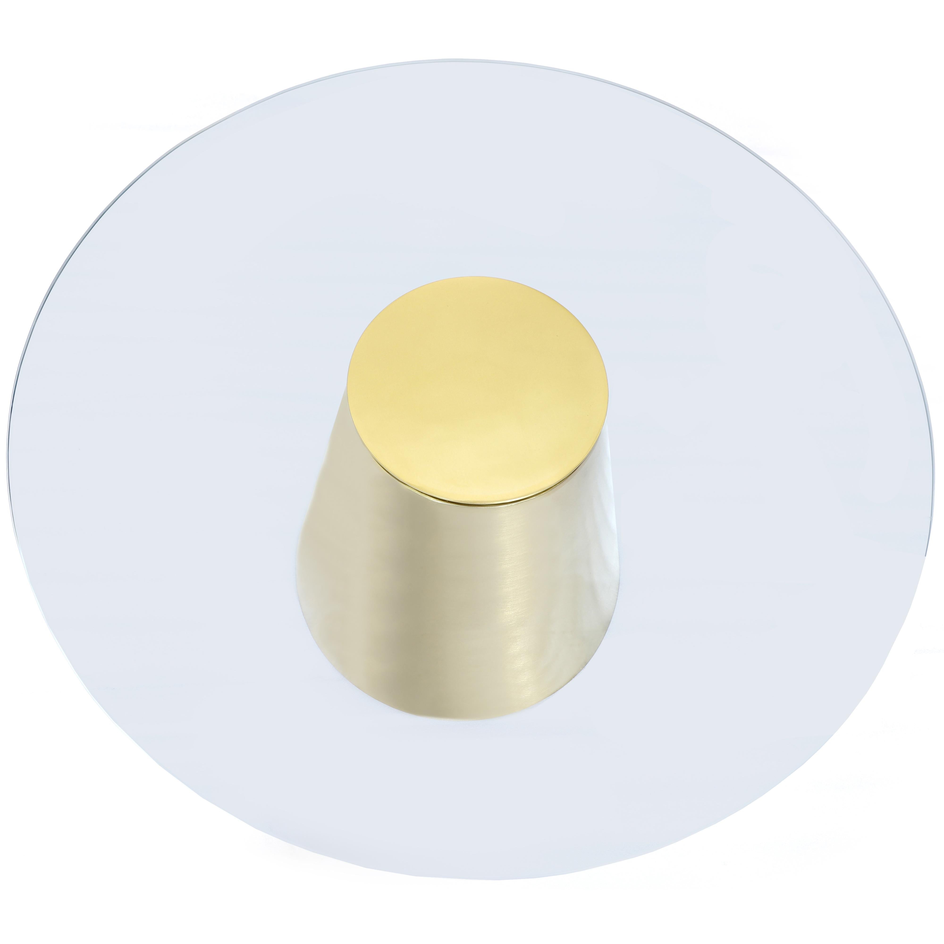 Meridian Glassimo Brushed Gold Coffee Table